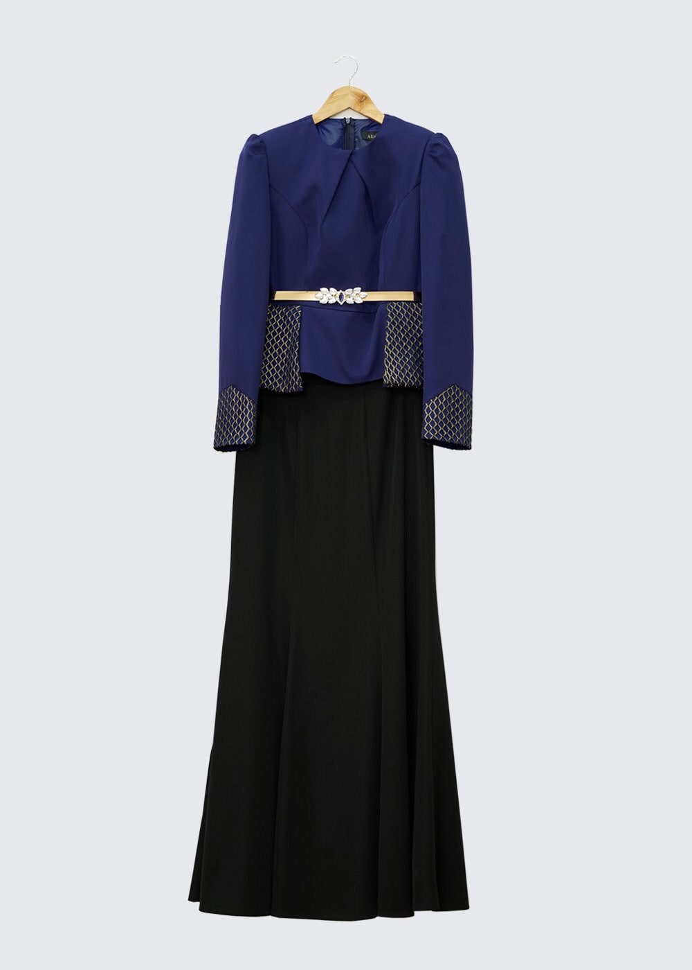 Tesettür giyim MAVİ 3071E ETEKLİ TAKIM