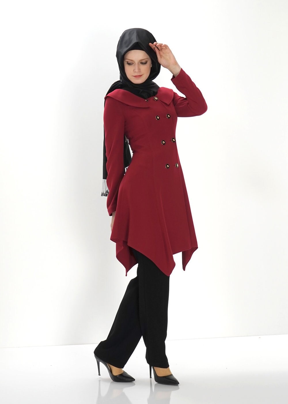 Tesettür giyim BORDO 3062P TAKIM