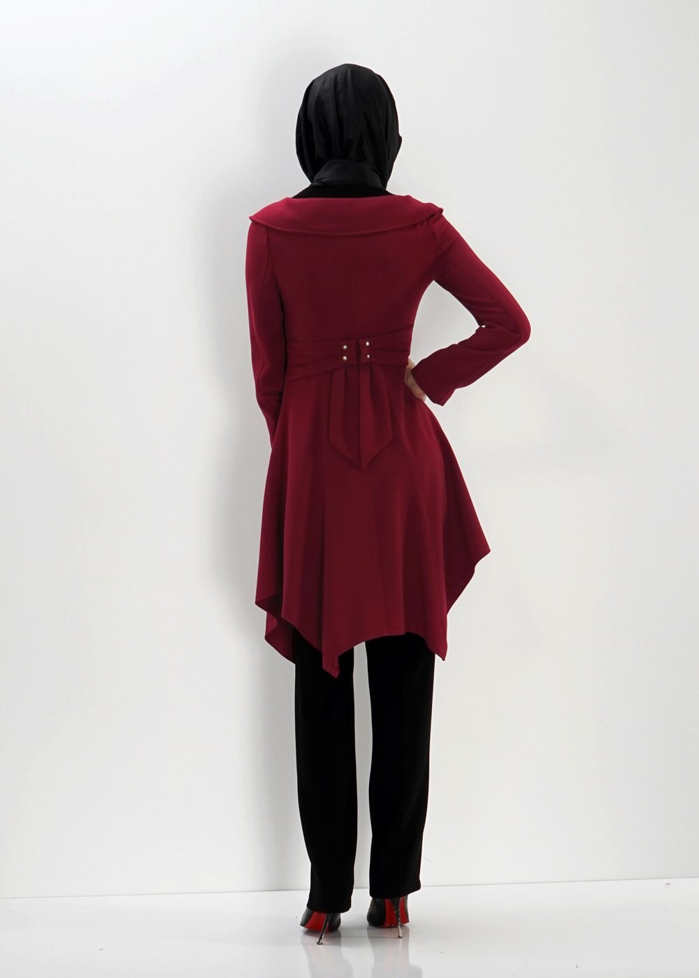 Tesettür giyim BORDO 3062P TAKIM