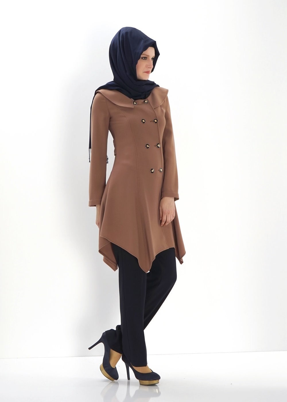 Tesettür giyim KAHVE 3062P TAKIM