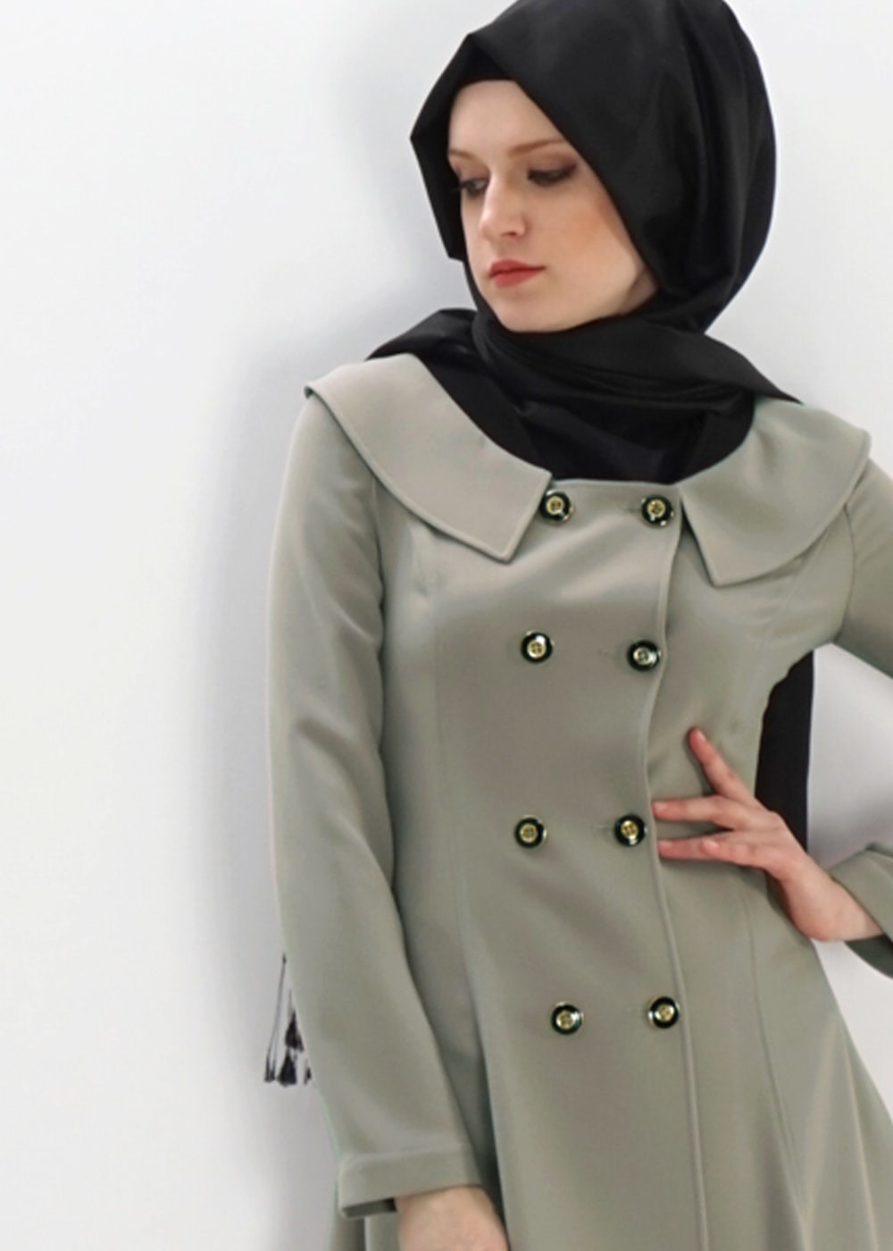 Tesettür giyim BEJ 3062P TAKIM