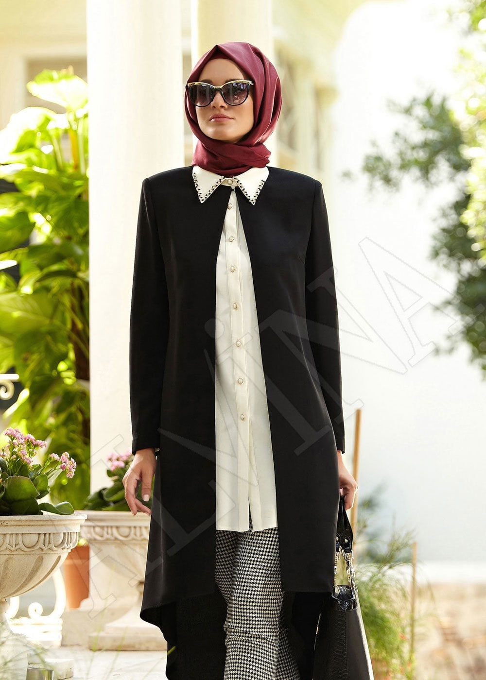 Tesettür giyim SİYAH 3063P TAKIM