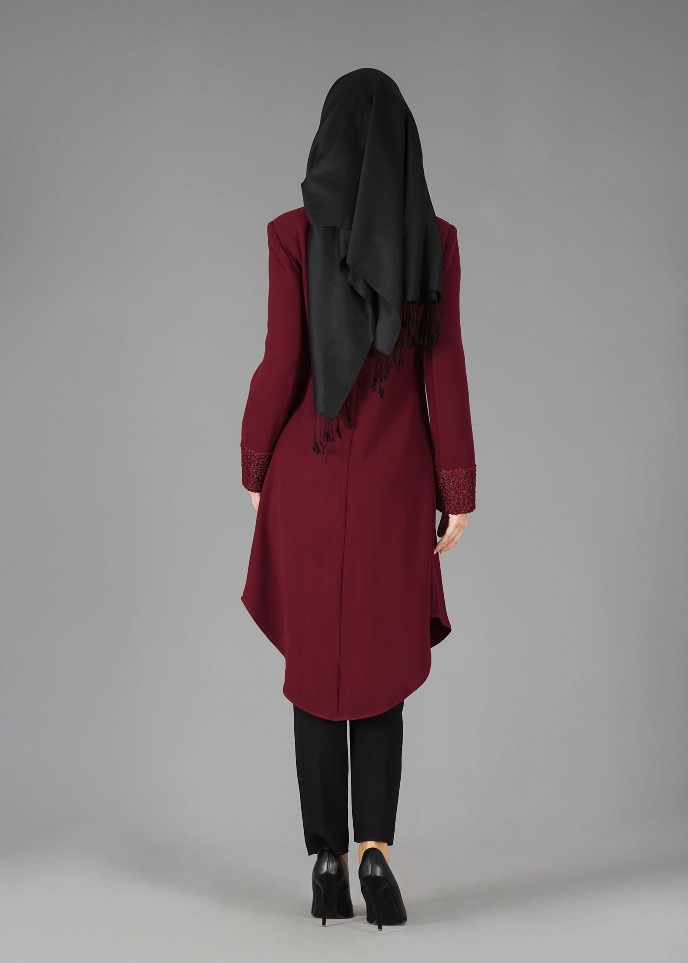 Tesettür giyim BORDO 3065P TAKIM