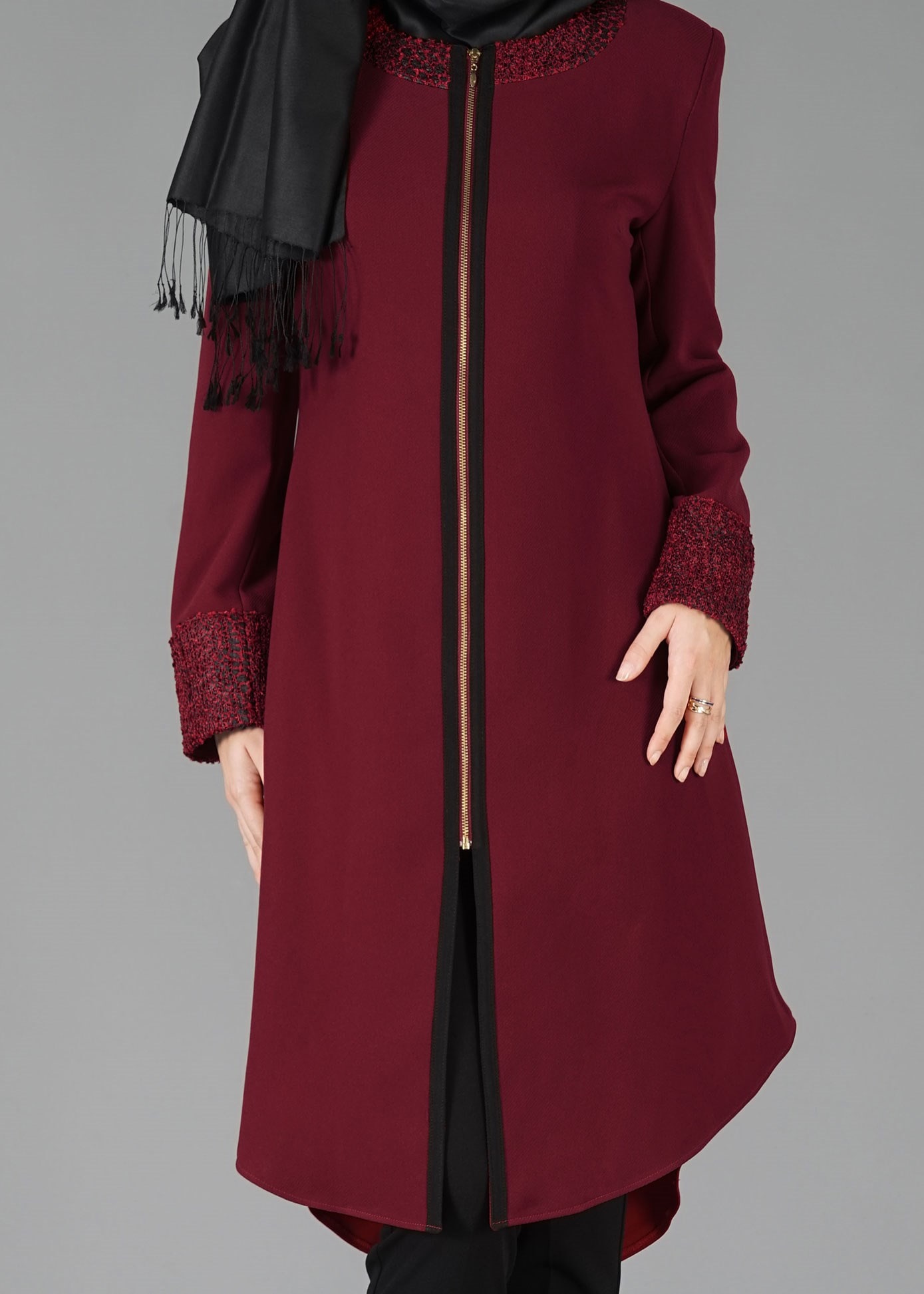 Tesettür giyim BORDO 3065P TAKIM