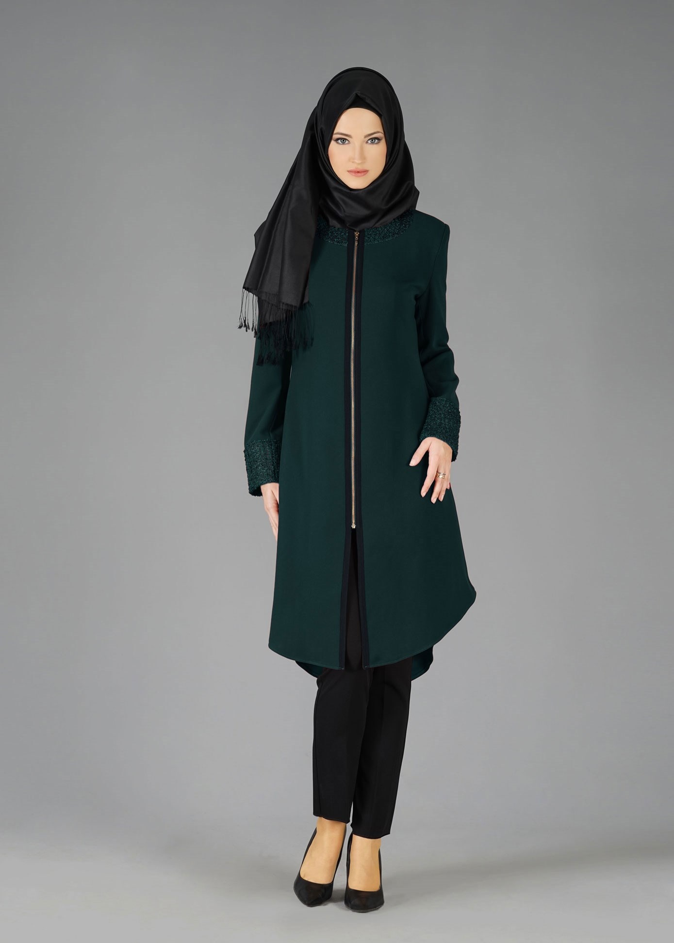 Tesettür giyim MAVİ 3065P TAKIM