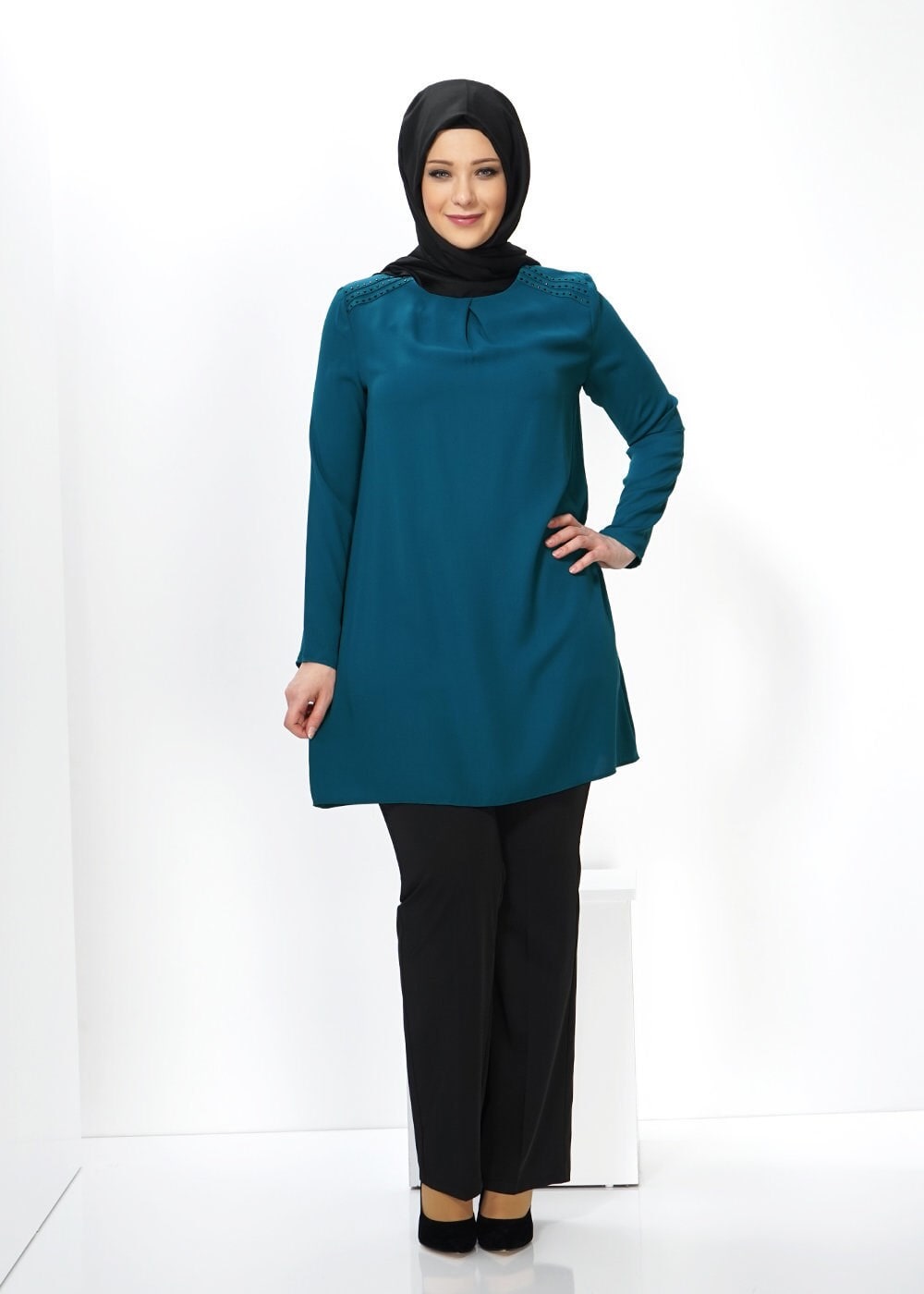 Tesettür giyim MAVİ TESETTÜR TUNİK 2420 