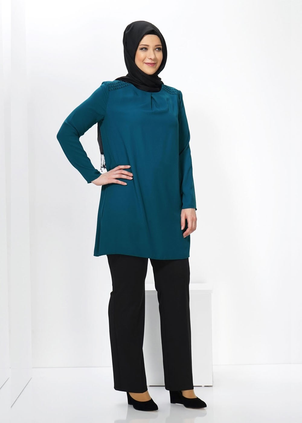 Tesettür giyim MAVİ TESETTÜR TUNİK 2420 