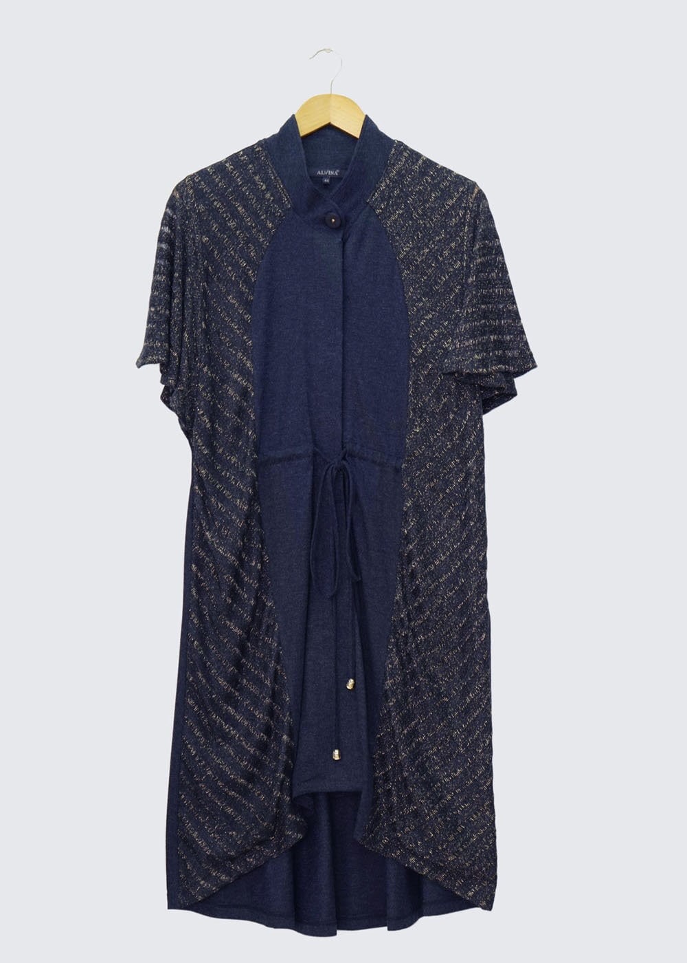 Tesettür giyim LACİVERT BELİ BÜZGÜLÜ TUNİK 2434 