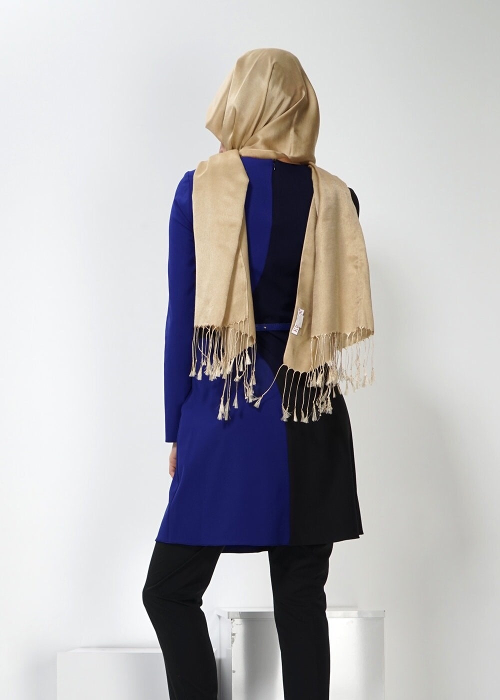 Tesettür giyim MAVİ İKİ RENKLİ TUNİK 4322