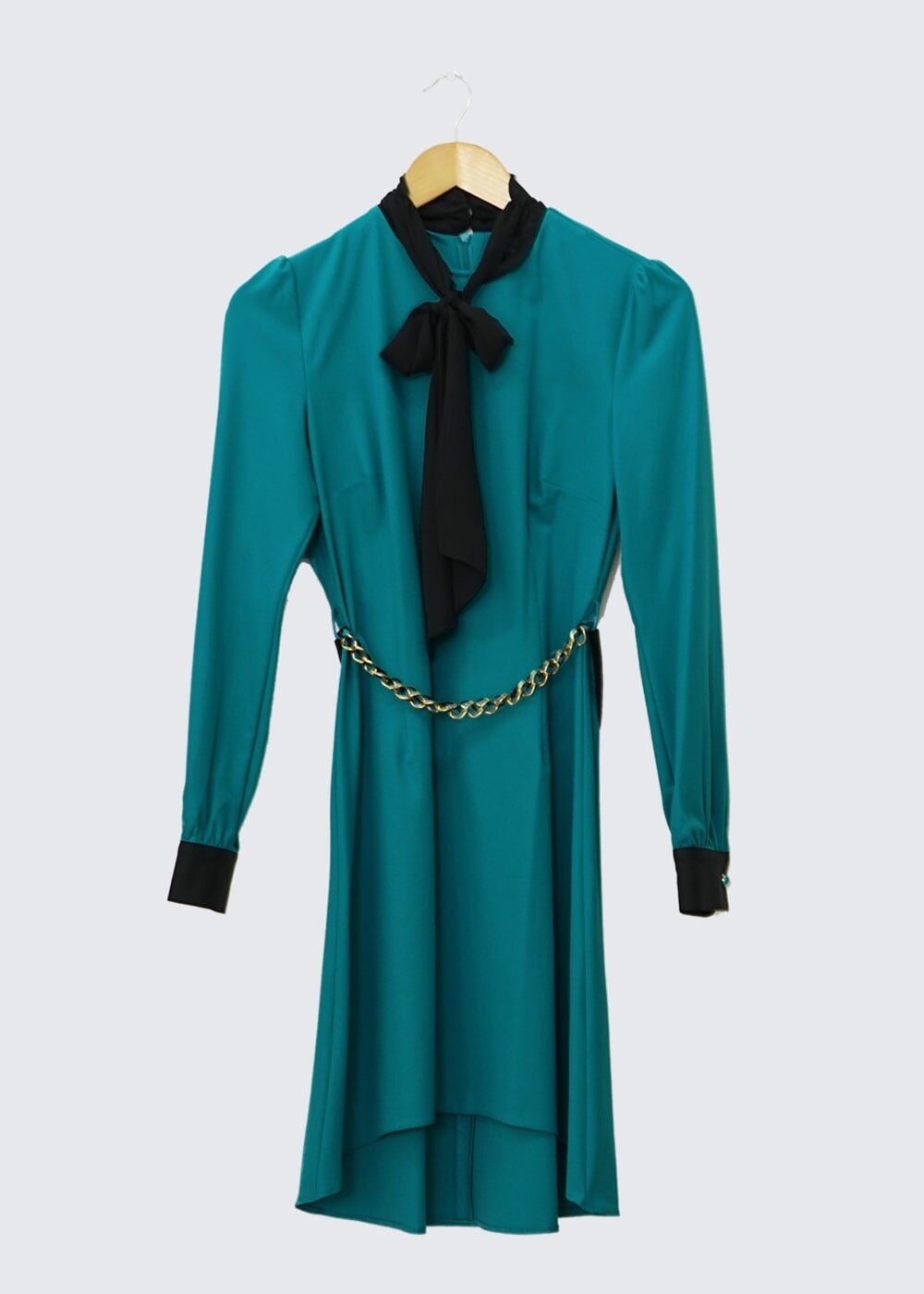 Tesettür giyim MAVİ YAKASI BAĞLAMA DETAYLI TUNİK 4324 