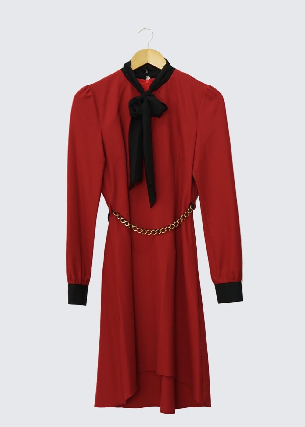 Tesettür giyim BORDO YAKASI BAĞLAMA DETAYLI TUNİK 4324 