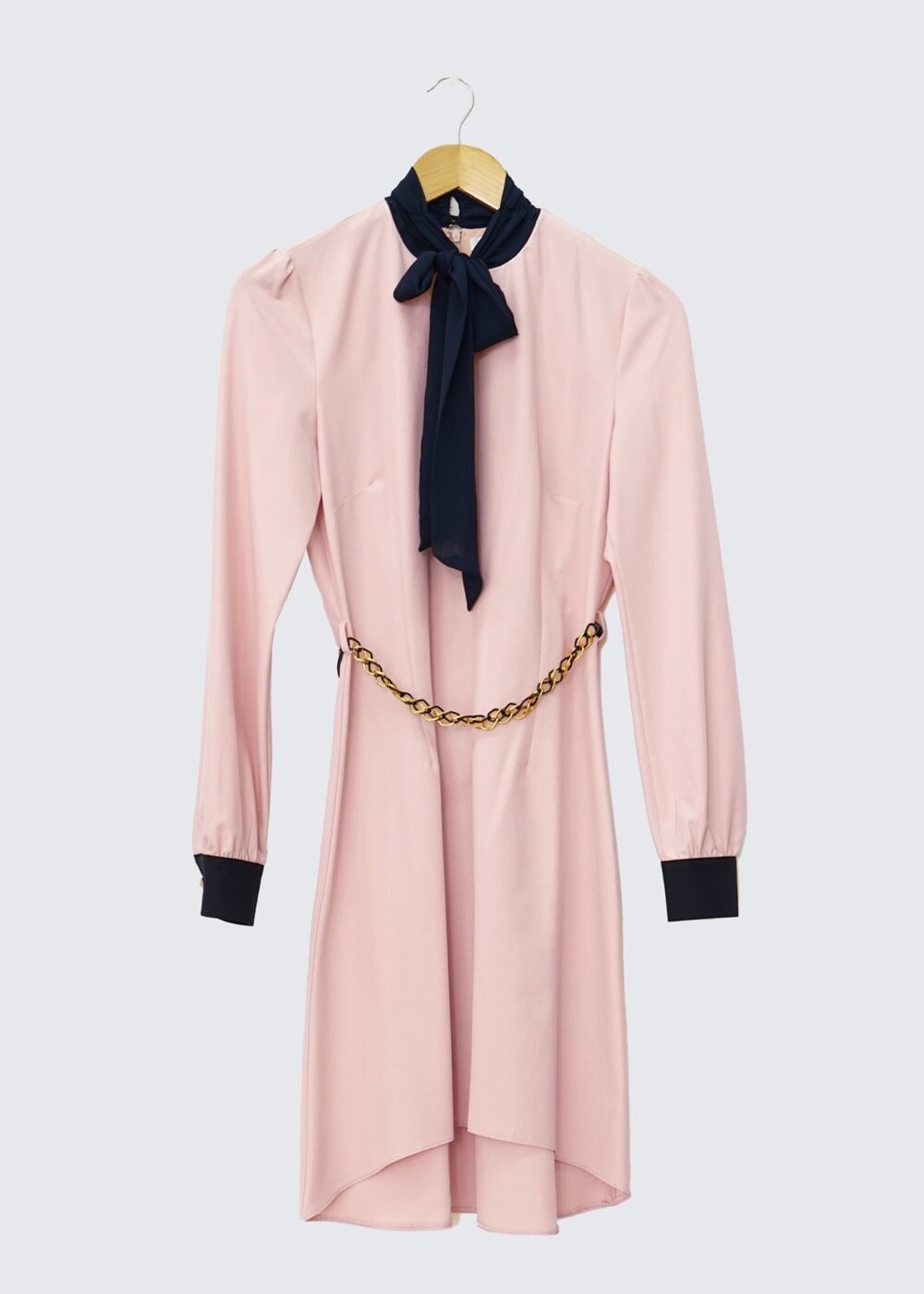 Tesettür giyim PUDRA YAKASI BAĞLAMA DETAYLI TUNİK 4324 