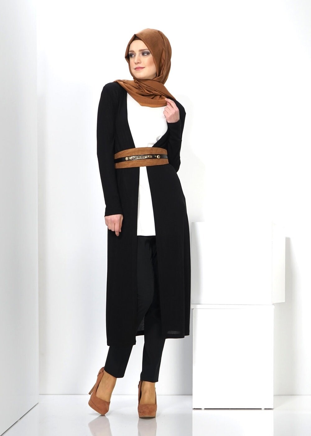 Tesettür giyim SİYAH UZUN TUNİK 4346