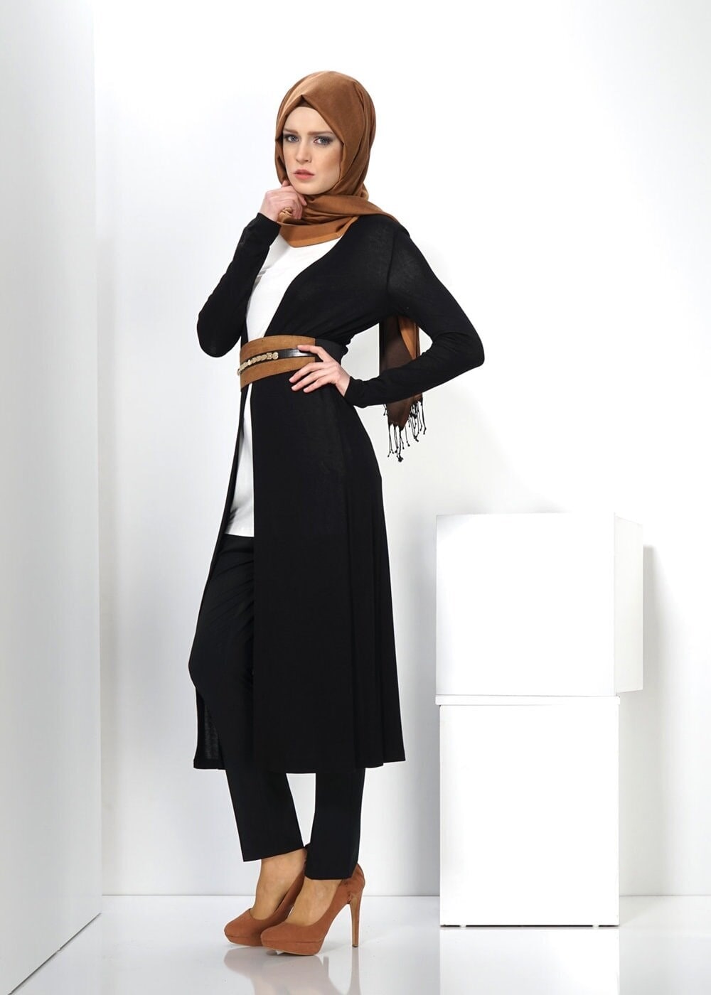 Tesettür giyim SİYAH UZUN TUNİK 4346