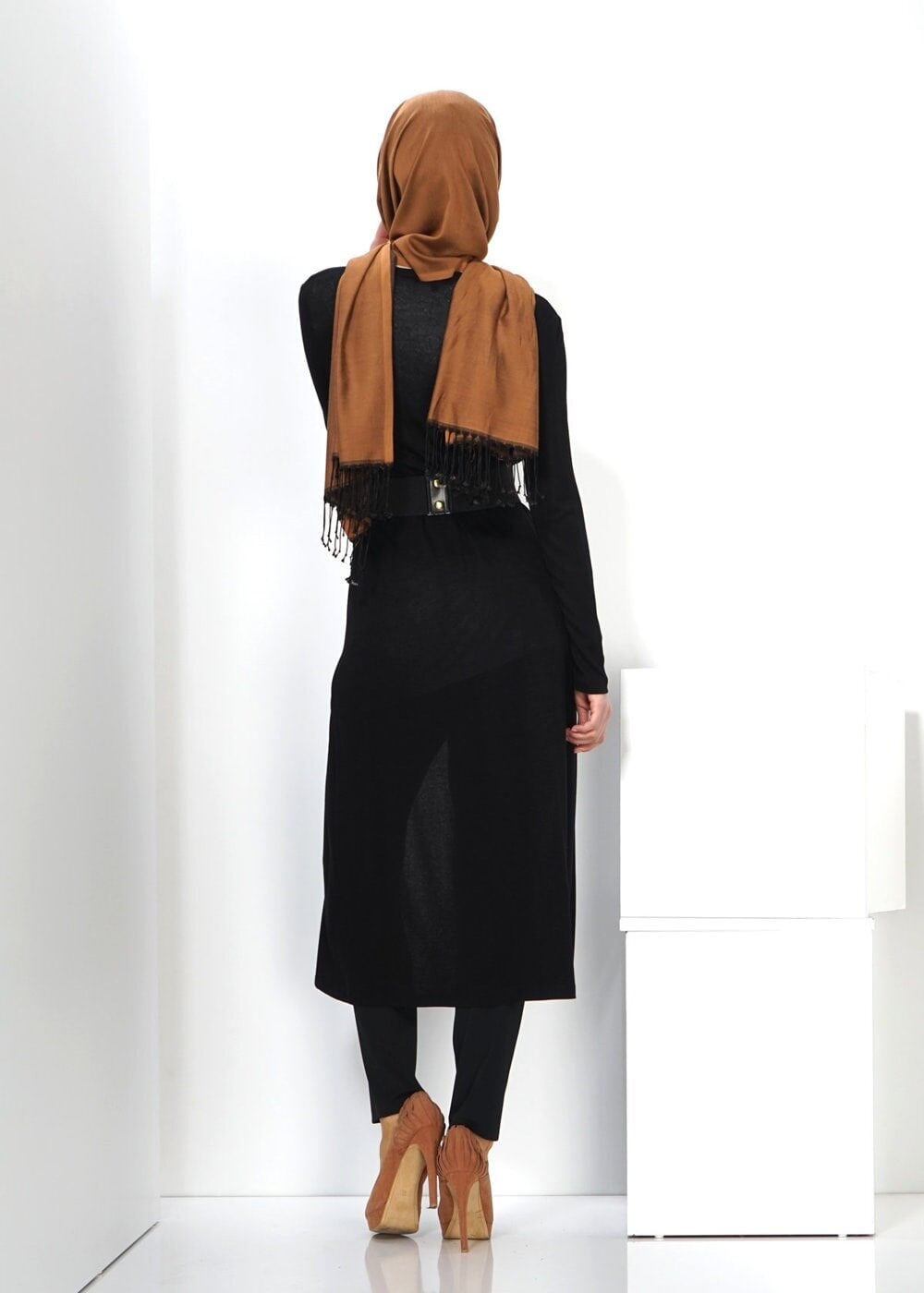 Tesettür giyim SİYAH UZUN TUNİK 4346