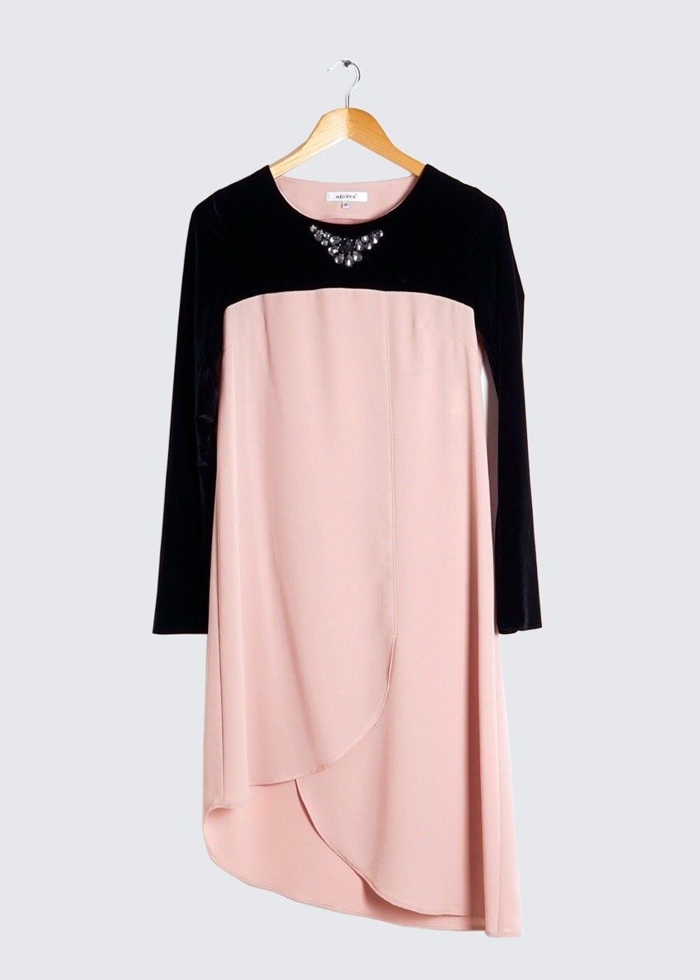 Tesettür giyim PEMBE ASİMETRİK KESİM TUNİK 4391