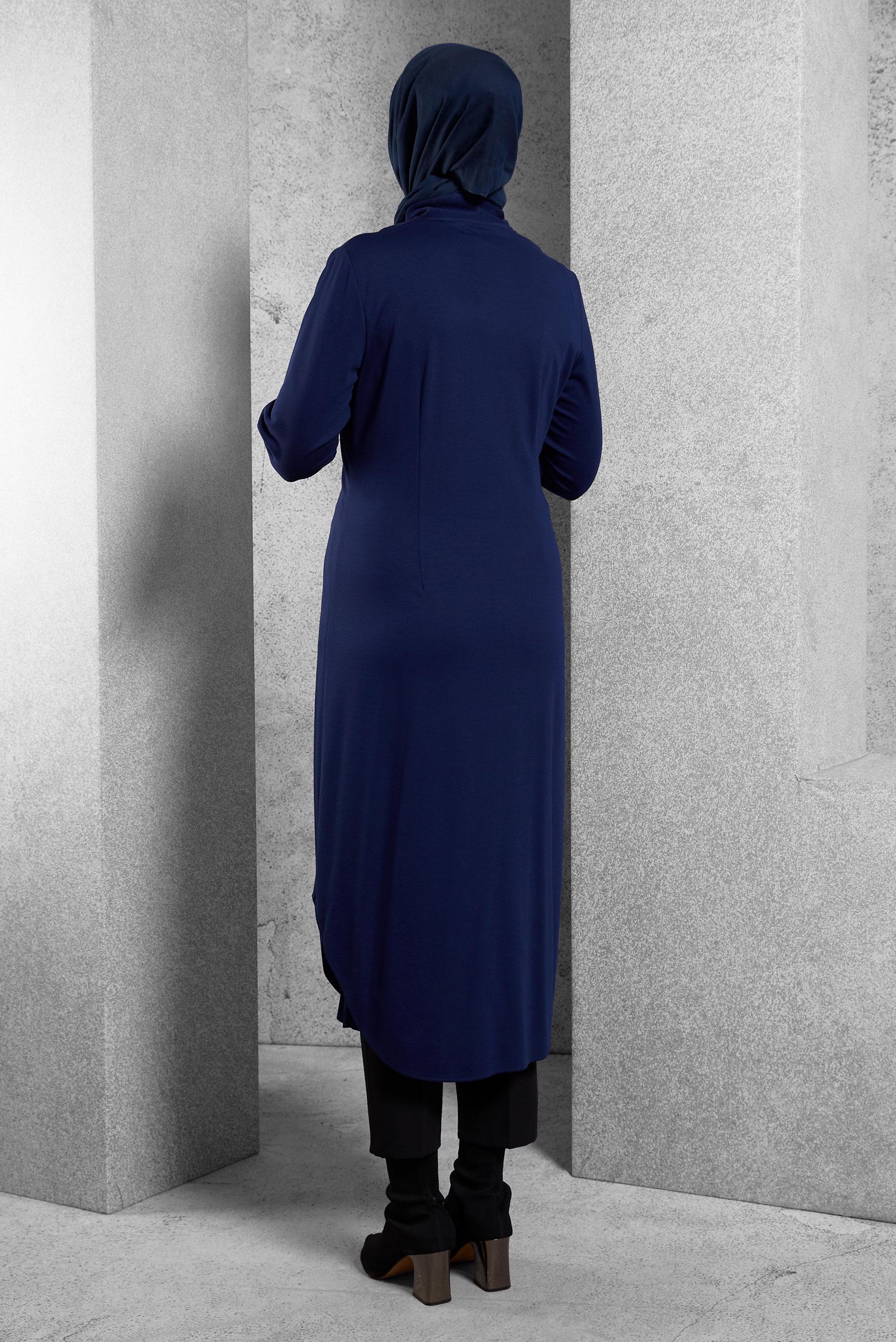 Tesettür giyim LACİVERT UZUN TUNİK 4399