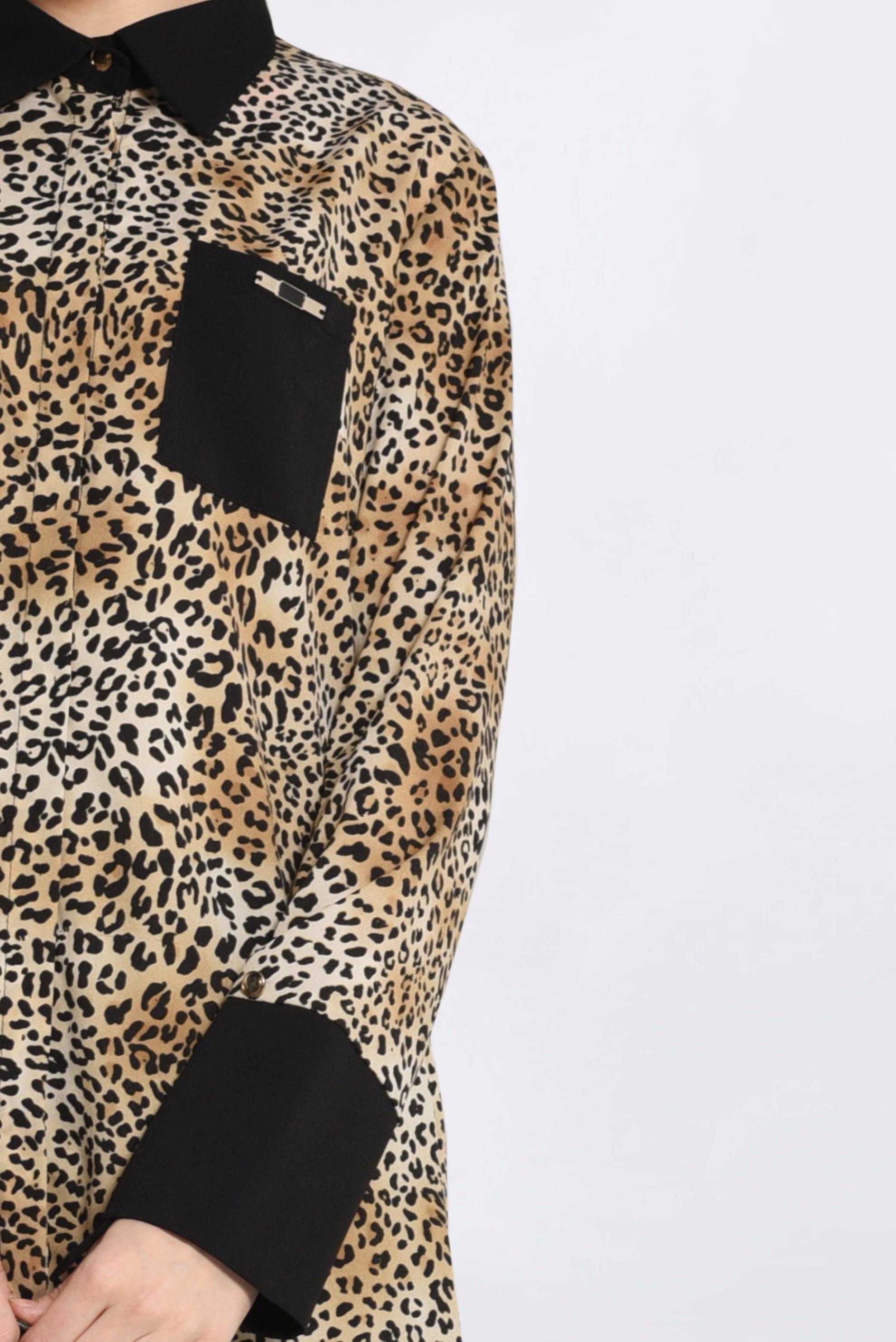 Tesettür giyim BEJ LEOPAR DESENLİ TUNİK 4407