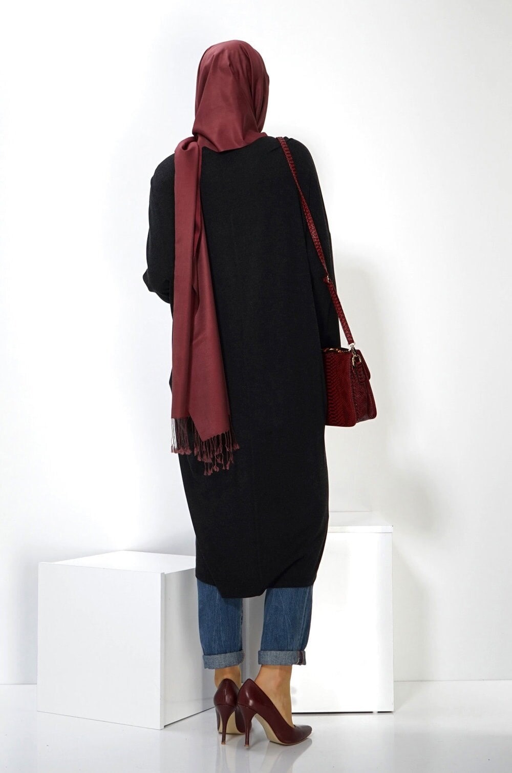 Tesettür giyim SİYAH TESETTÜR DÜZ TUNİK 4416 