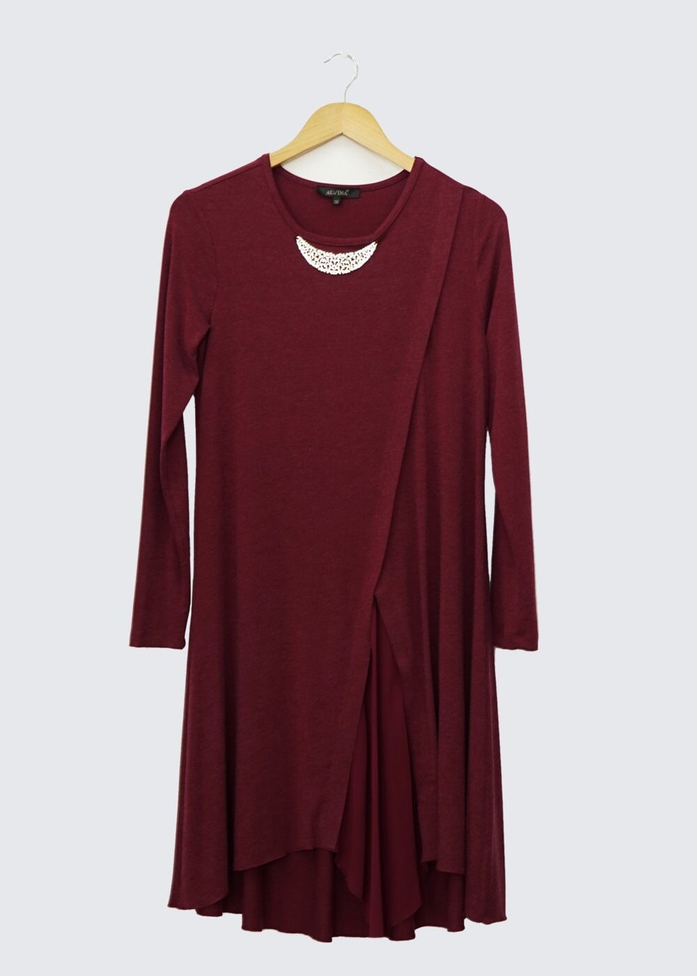 Tesettür giyim BORDO TESETTÜR DÜZ TUNİK 4418 