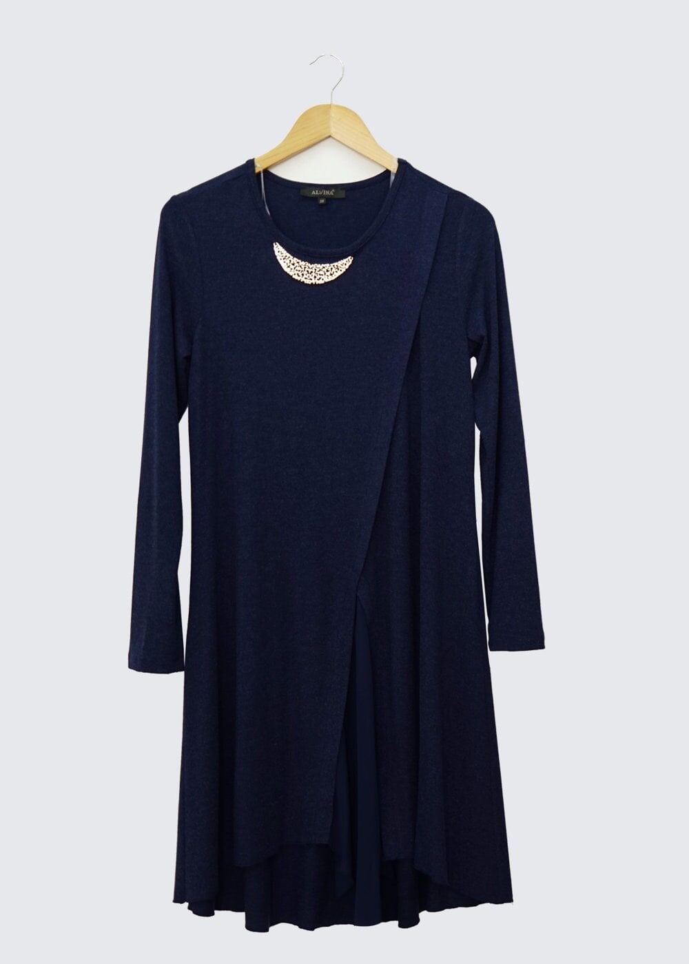 Tesettür giyim LACİVERT TESETTÜR DÜZ TUNİK 4418 