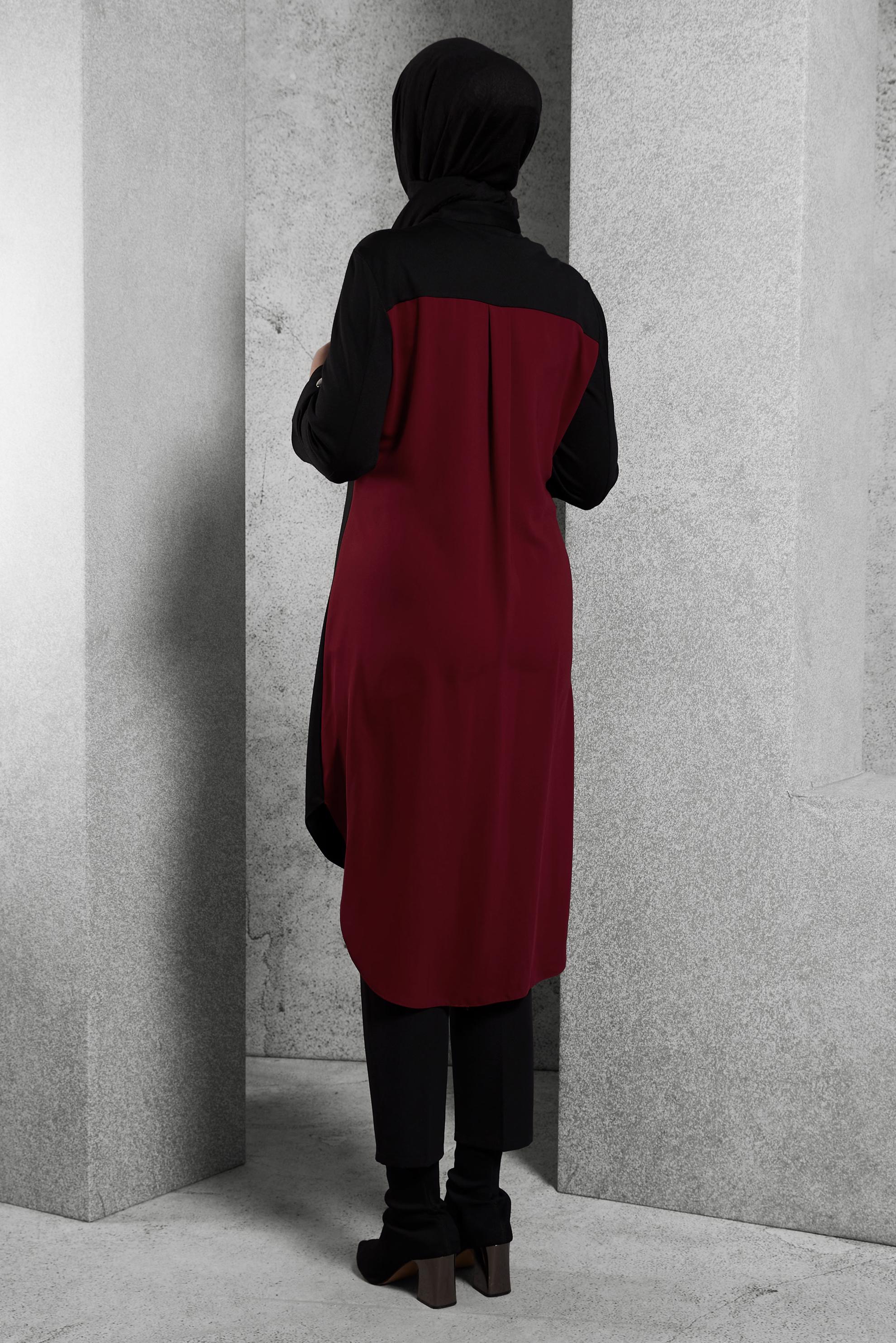 Tesettür giyim SİYAH FERMUARLI TUNİK 4420