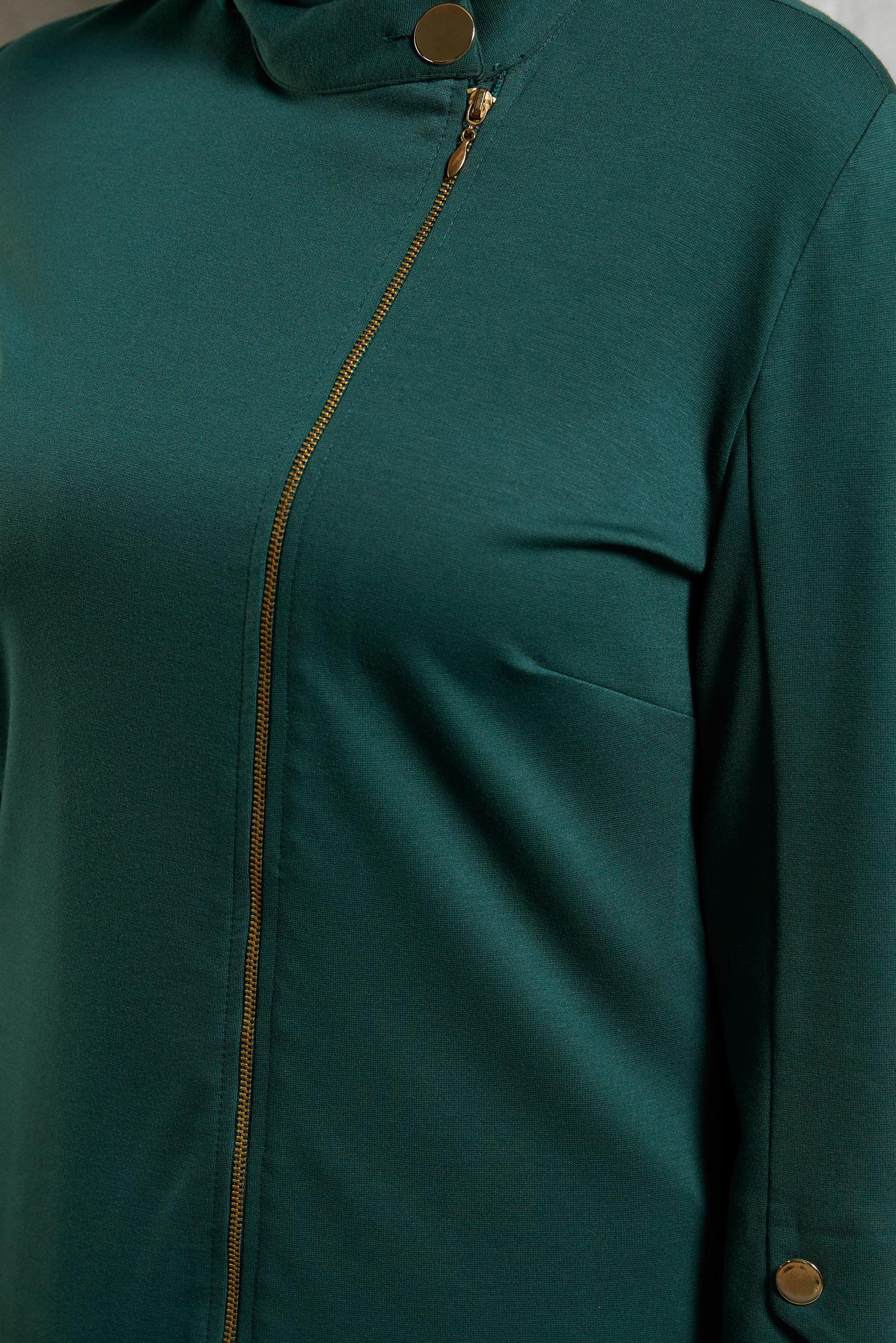 Tesettür giyim YEŞİL FERMUARLI TUNİK 4420