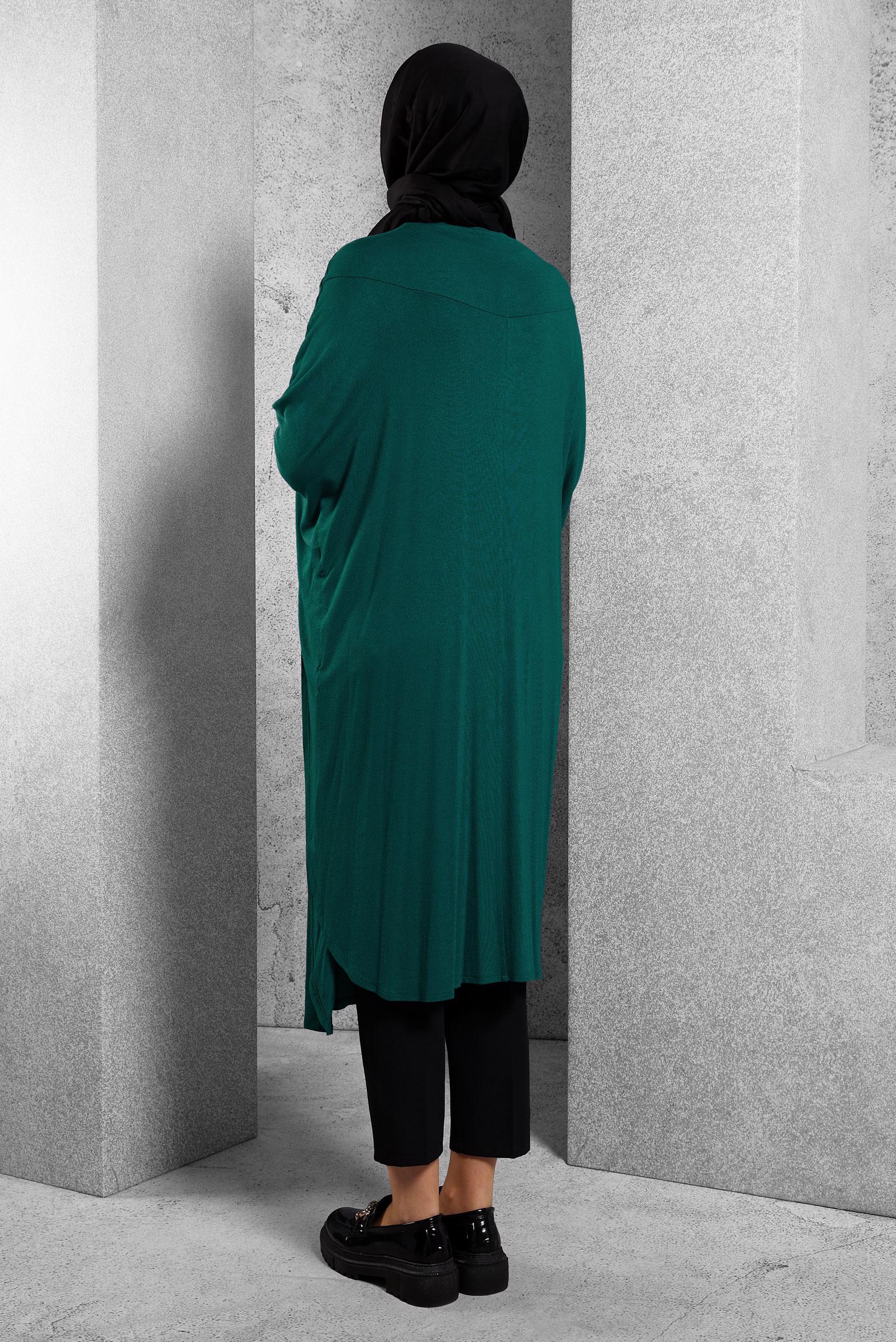 Tesettür giyim YEŞİL TAŞ DETAYLI TUNİK 4421