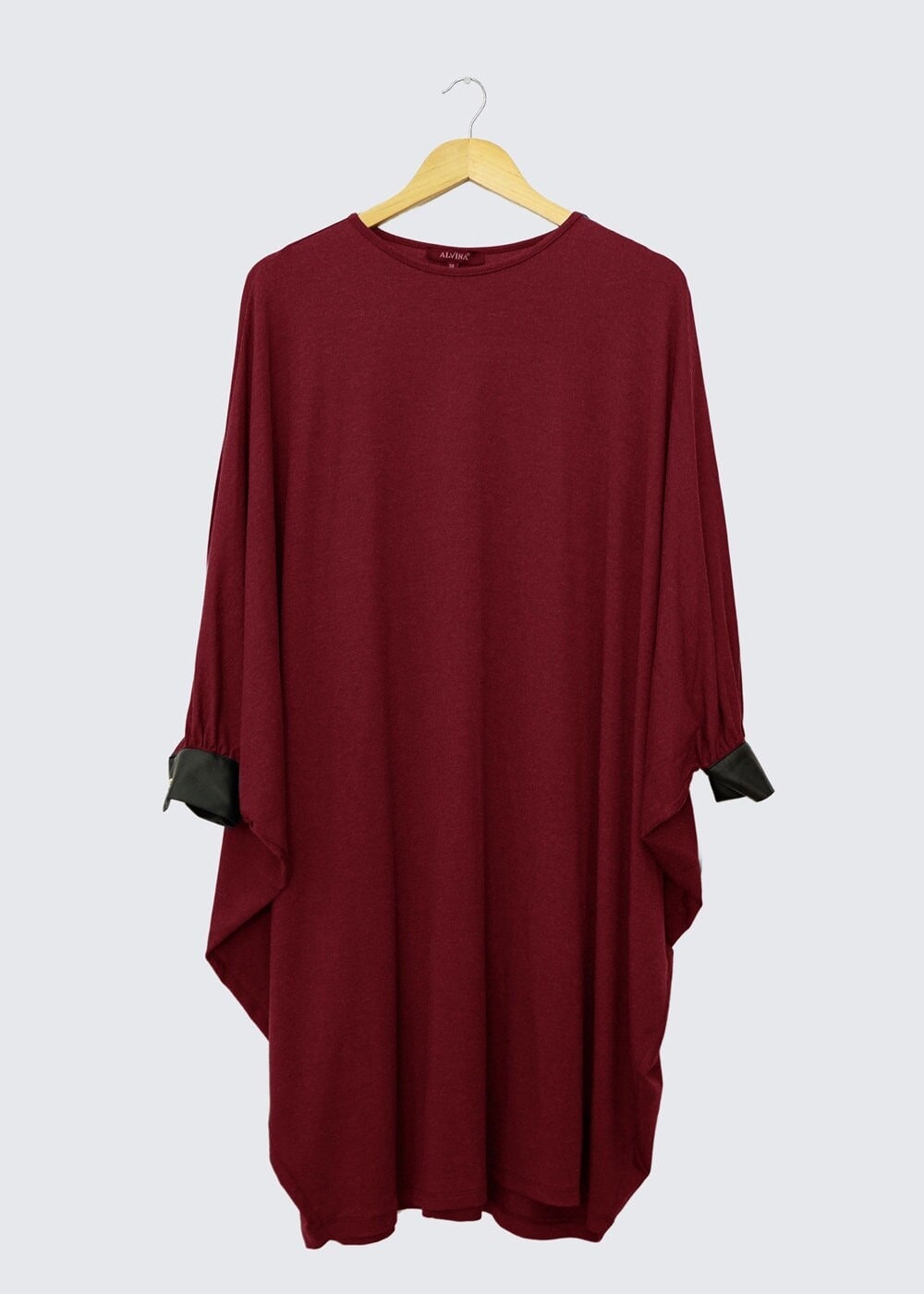 Tesettür giyim BORDO YARASA KOL TUNİK 4433