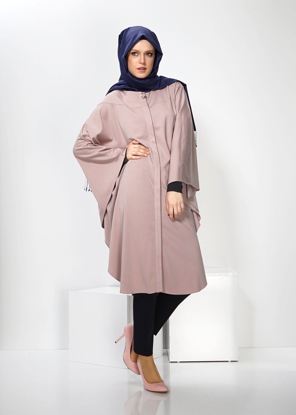 Tesettür giyim PUDRA PANÇO TUNİK 4437