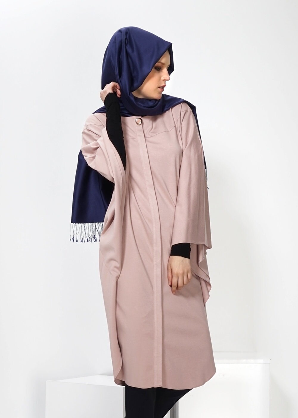 Tesettür giyim PUDRA PANÇO TUNİK 4437