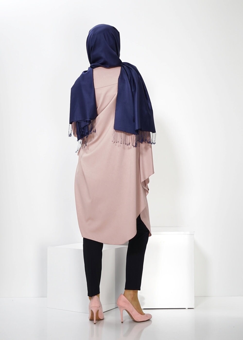 Tesettür giyim PUDRA PANÇO TUNİK 4437