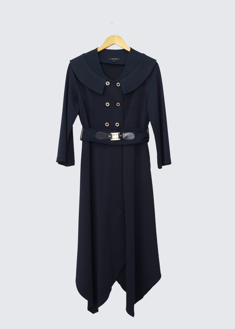 Tesettür giyim LACİVERT ASİMETRİK KESİM DÜĞMELİ TUNİK 4453  