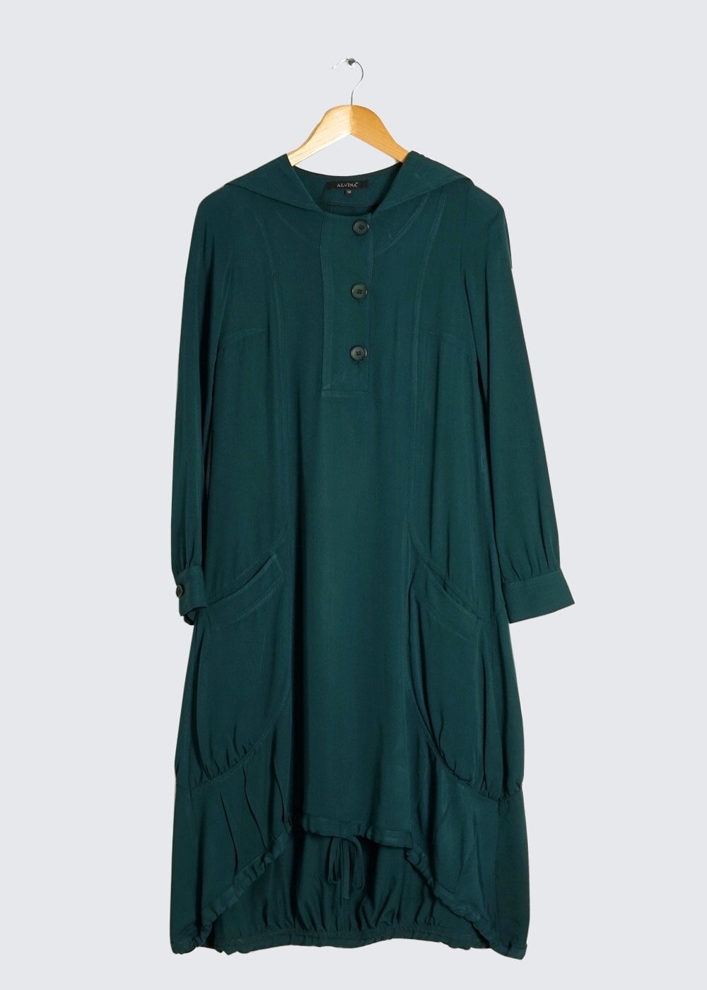 Tesettür giyim YEŞİL ASİMETRİK KESİM TUNİK 4458