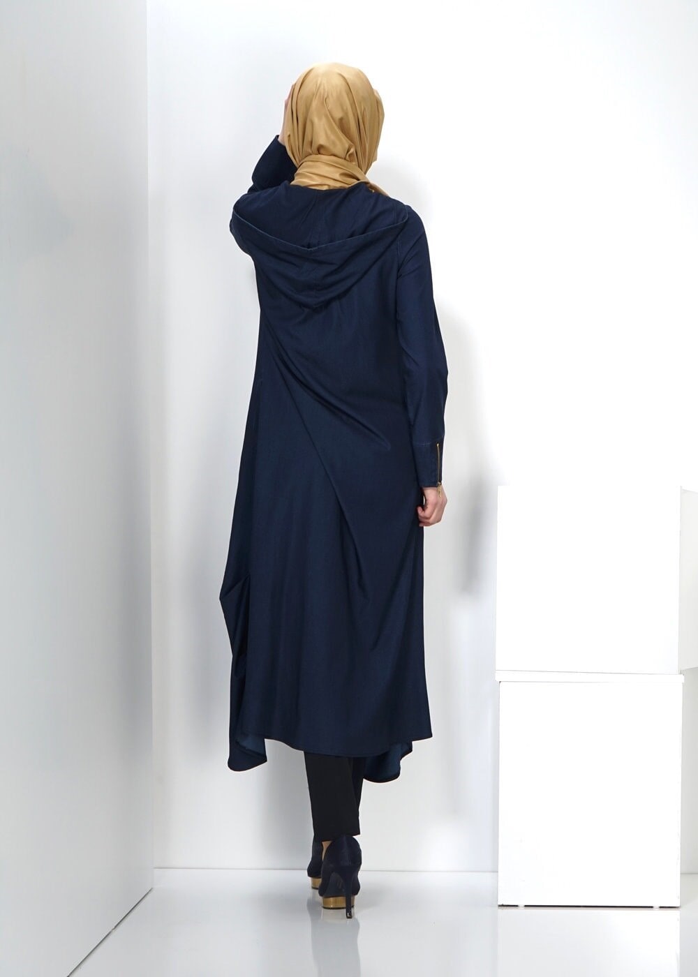 Tesettür giyim LACİVERT FERMUARLI TUNİK 4459 