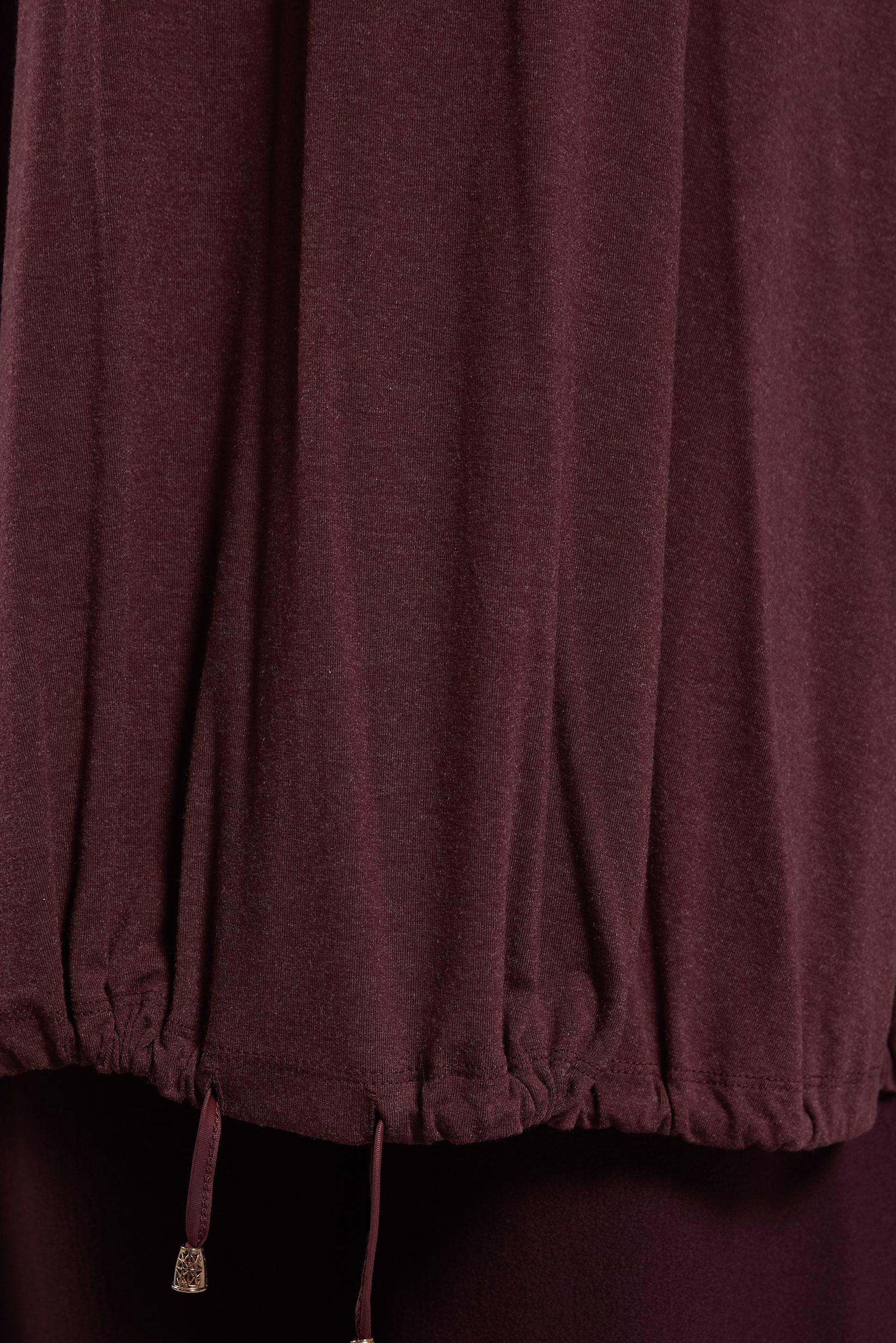 Tesettür giyim BORDO KAPÜŞONLU TUNİK 4486