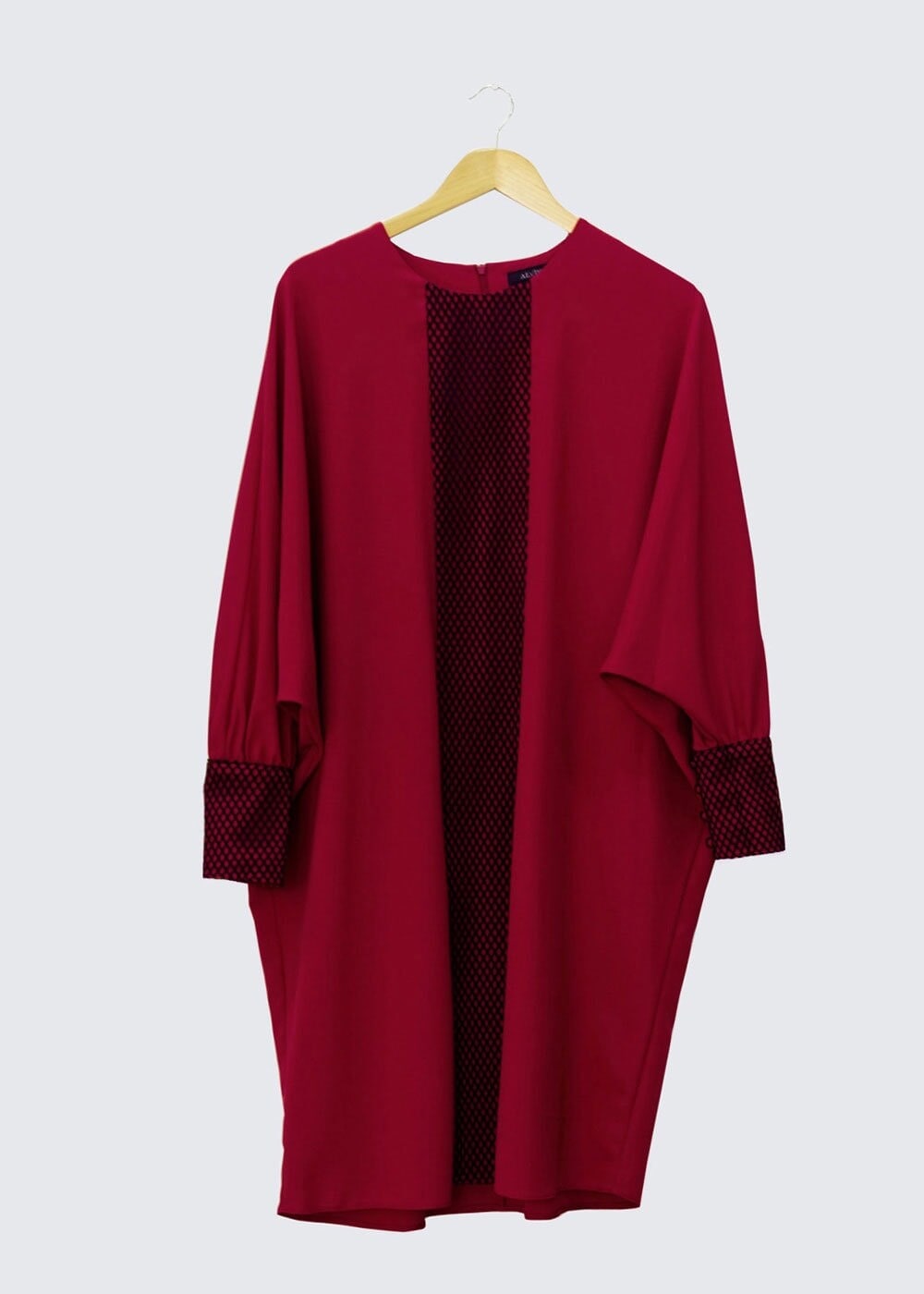 Tesettür giyim BORDO YARASA KOL TUNİK 4487