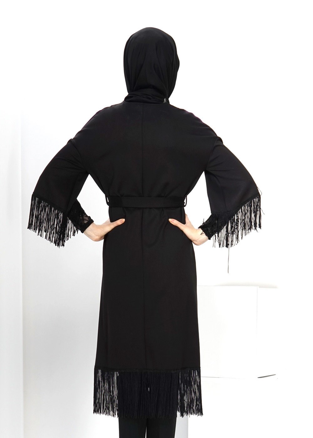 Tesettür giyim MOR PÜSKÜL DETAYLI TUNİK 4492