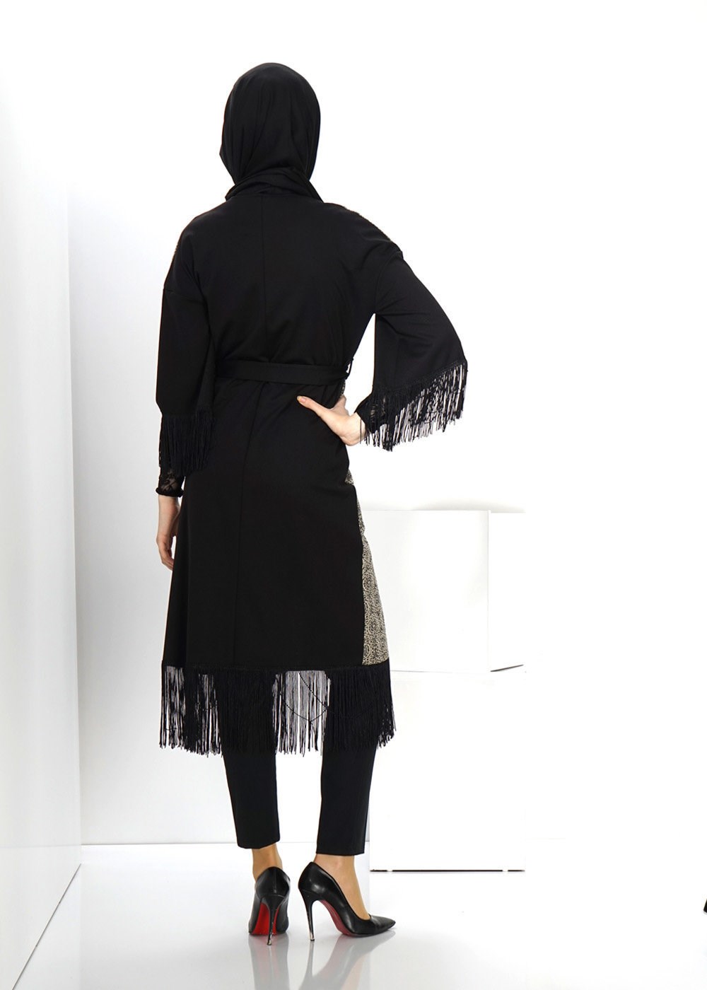 Tesettür giyim VİZON PÜSKÜL DETAYLI TUNİK 4492