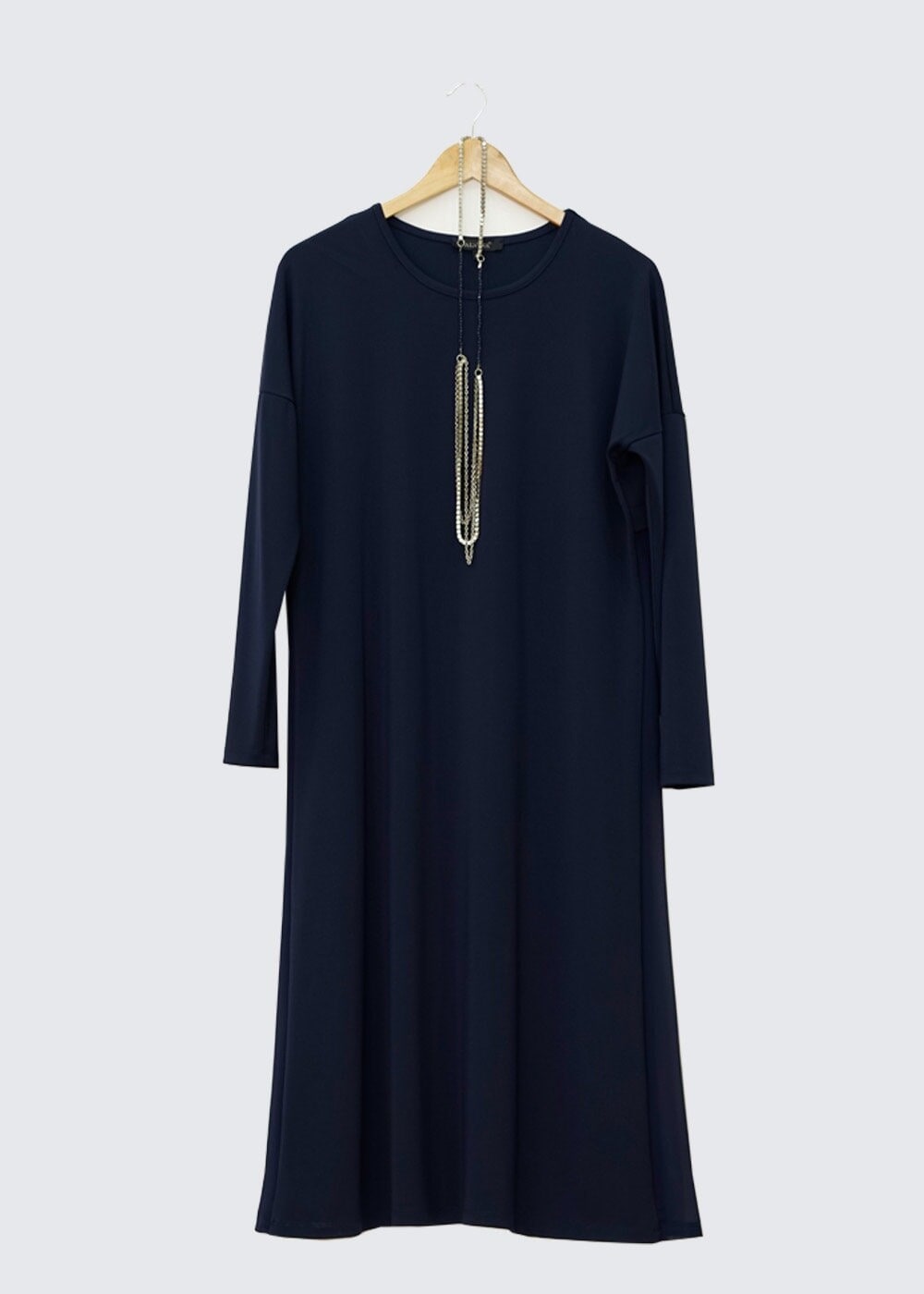 Tesettür giyim LACİVERT UZUN BASIC TUNİK 4519
