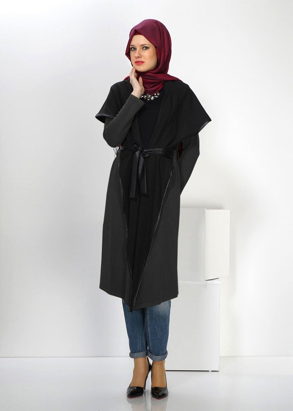 Tesettür giyim GRİ İKİ RENKLİ TUNİK 4522