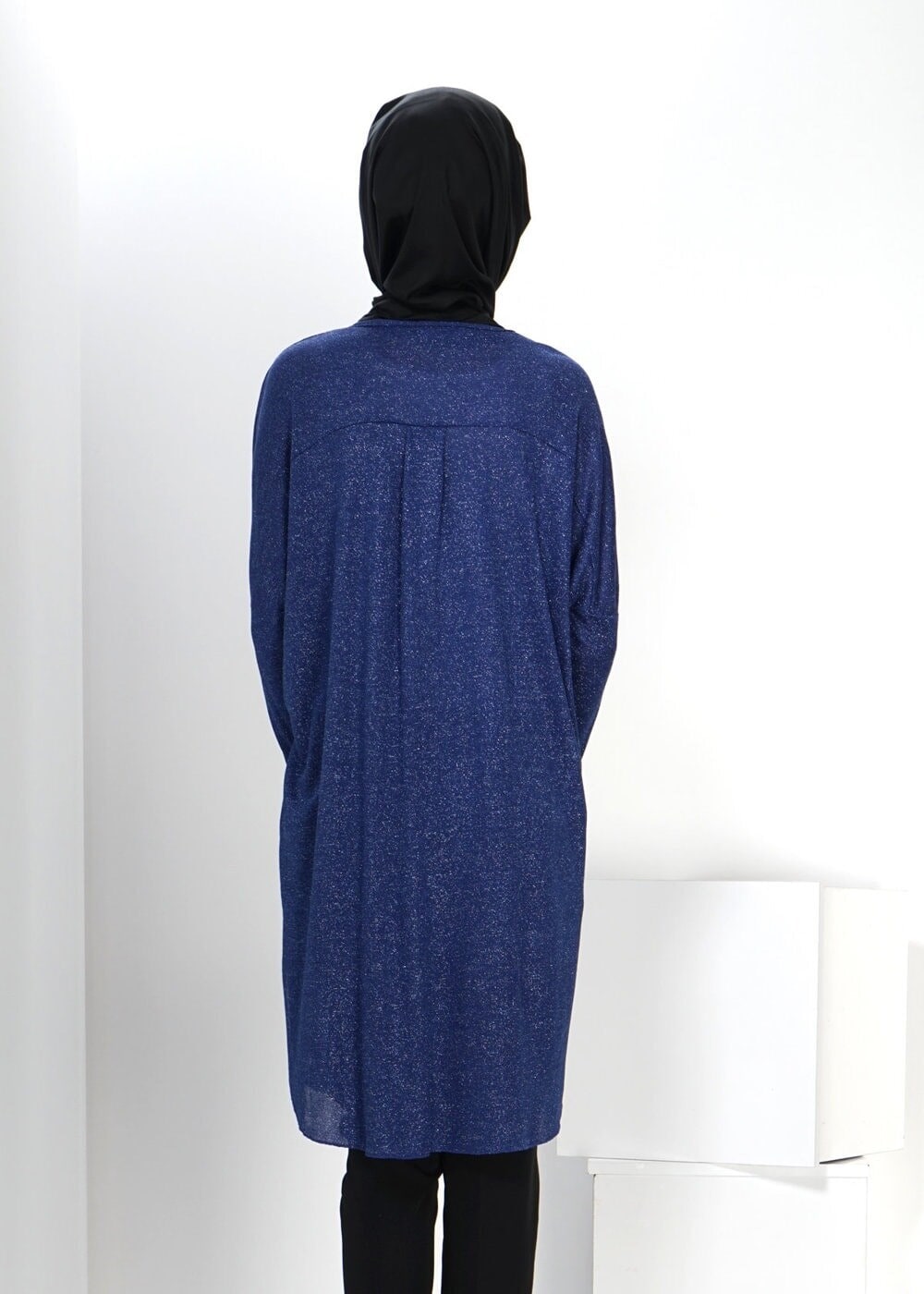 Tesettür giyim LACİVERT YARASA KOL TUNİK 4534