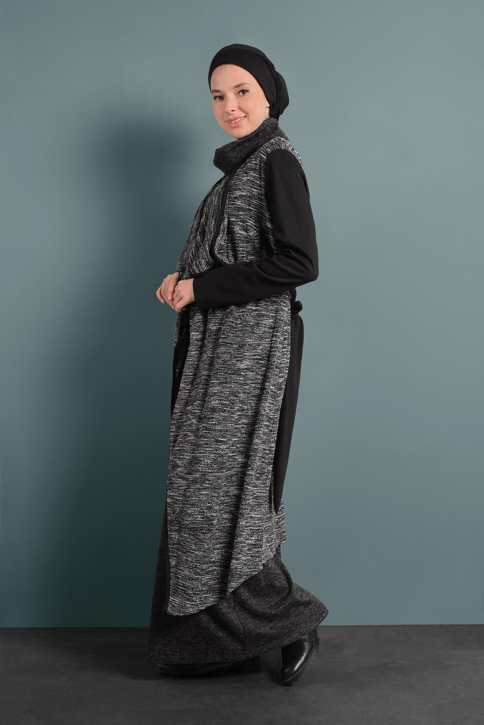 Tesettür giyim SİYAH SALAŞ YAKA CEKET 4542