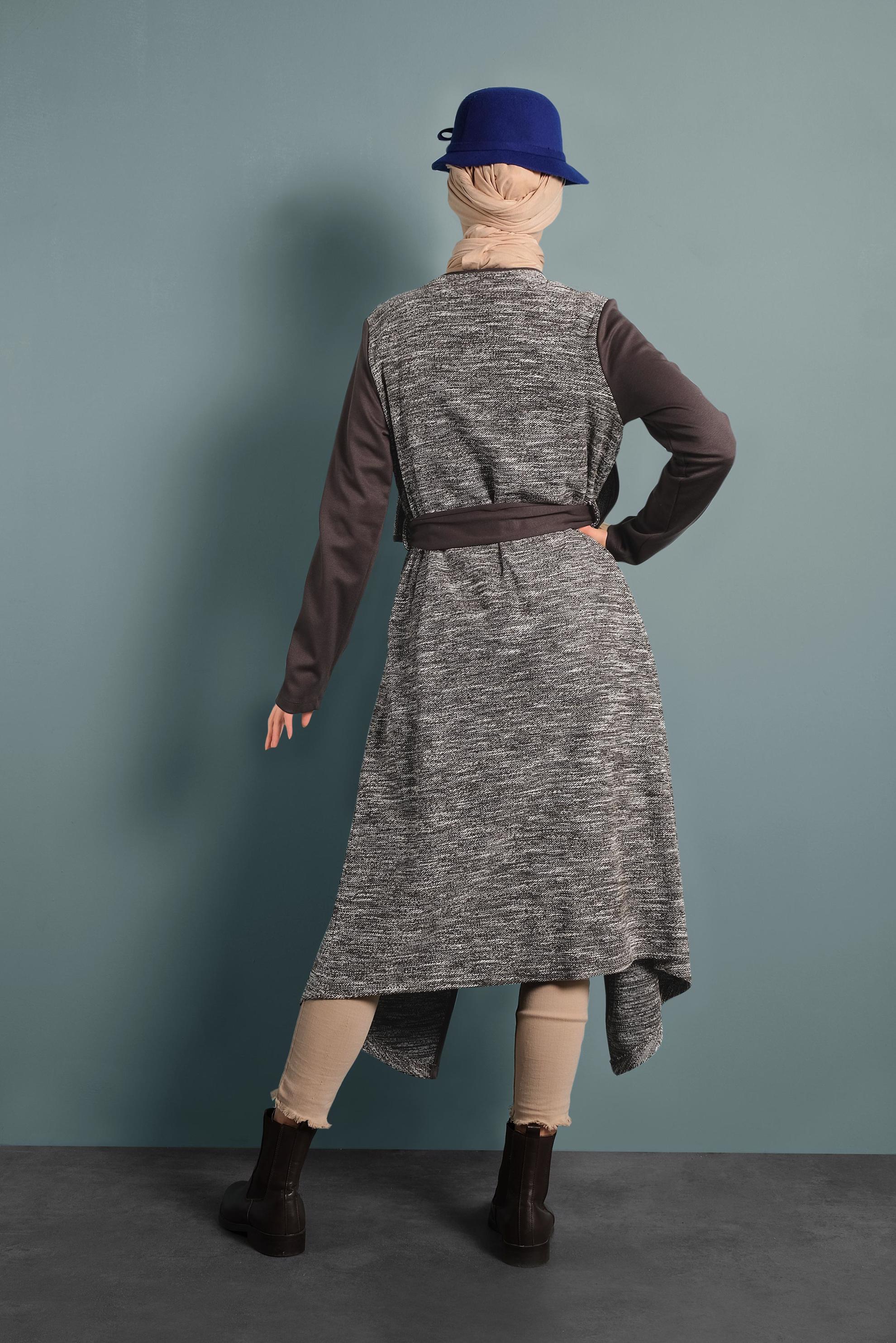 Tesettür giyim KAHVE SALAŞ YAKA CEKET 4542