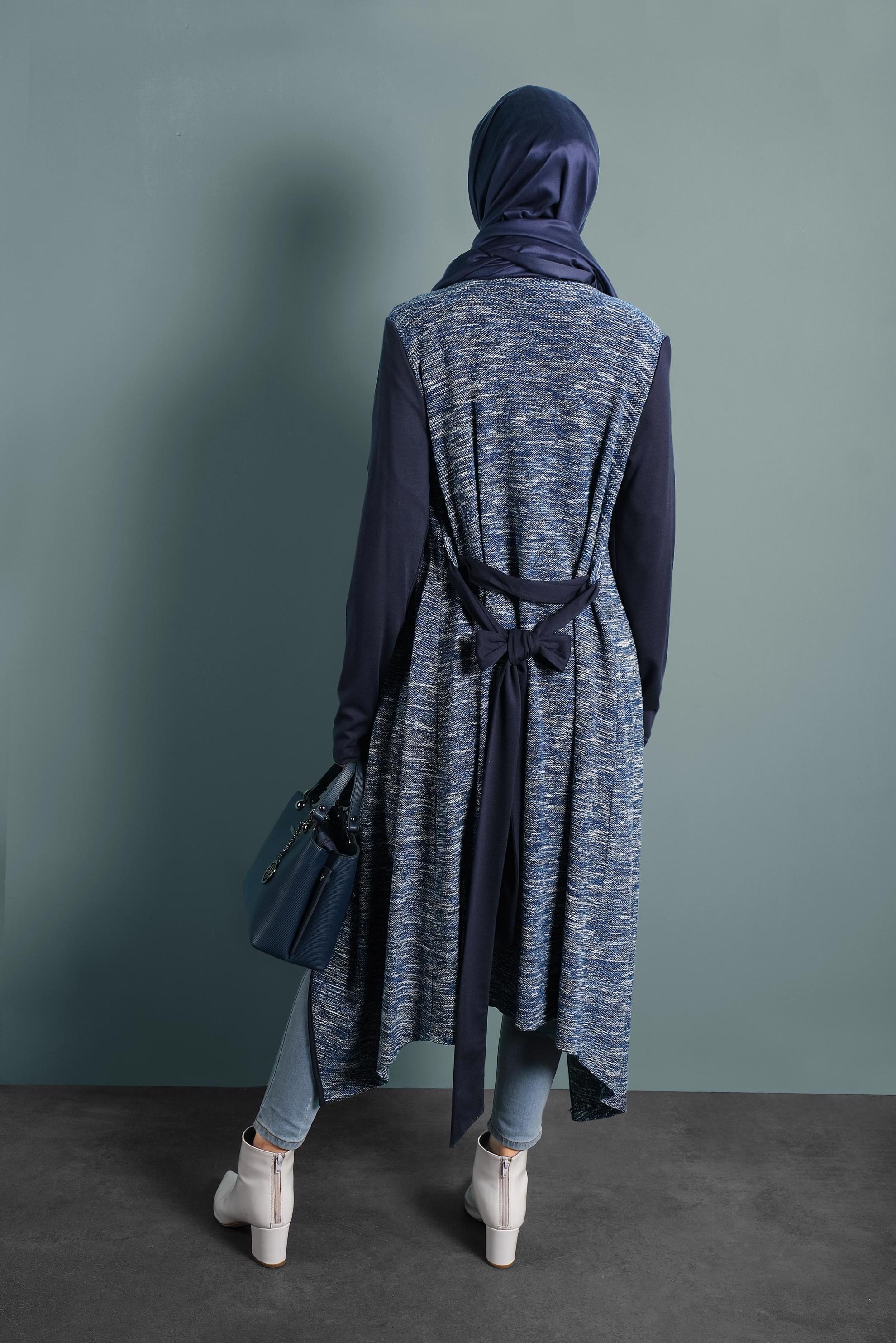 Tesettür giyim LACİVERT SALAŞ YAKA CEKET 4542