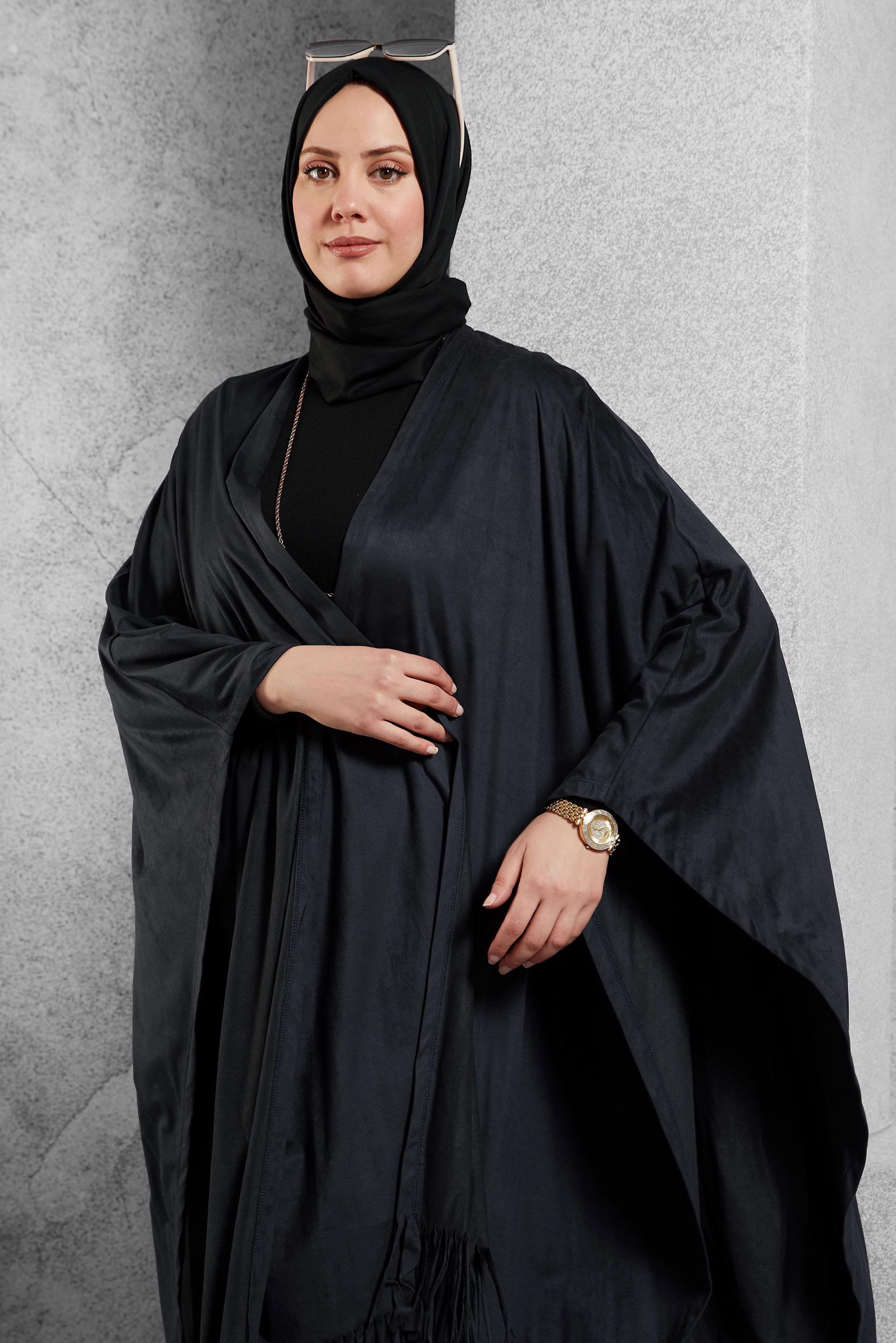 Tesettür giyim LACİVERT PÜSKÜL DETAYLI ŞAL TUNİK 4550