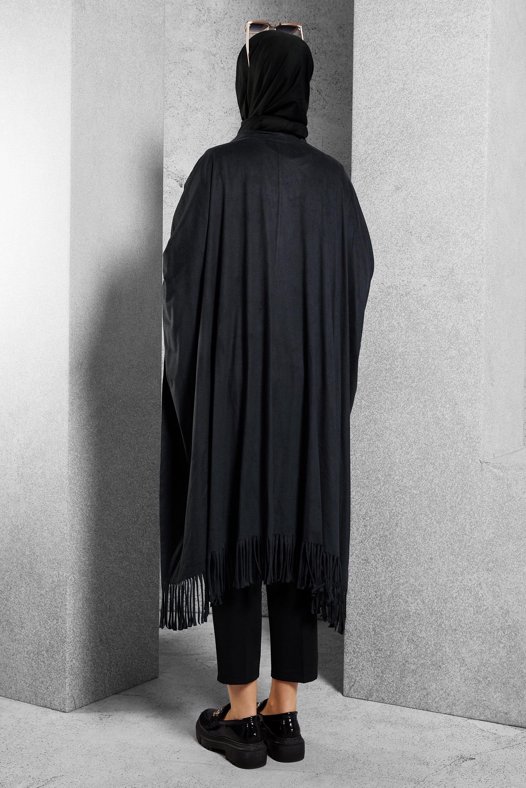 Tesettür giyim LACİVERT PÜSKÜL DETAYLI ŞAL TUNİK 4550