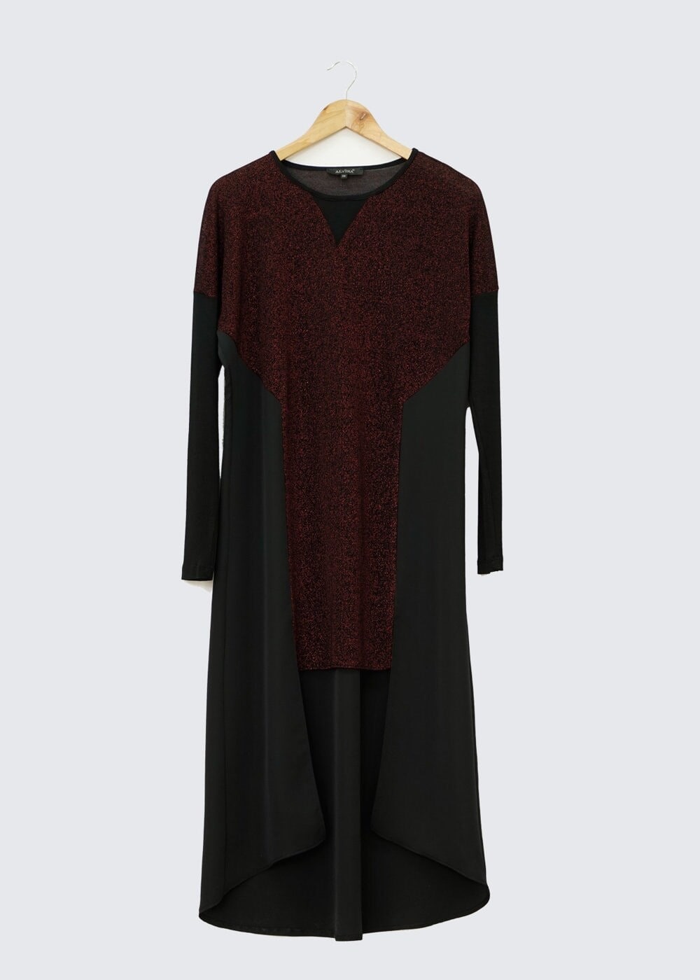 Tesettür giyim BORDO SİM DETAYLI TUNİK 4553