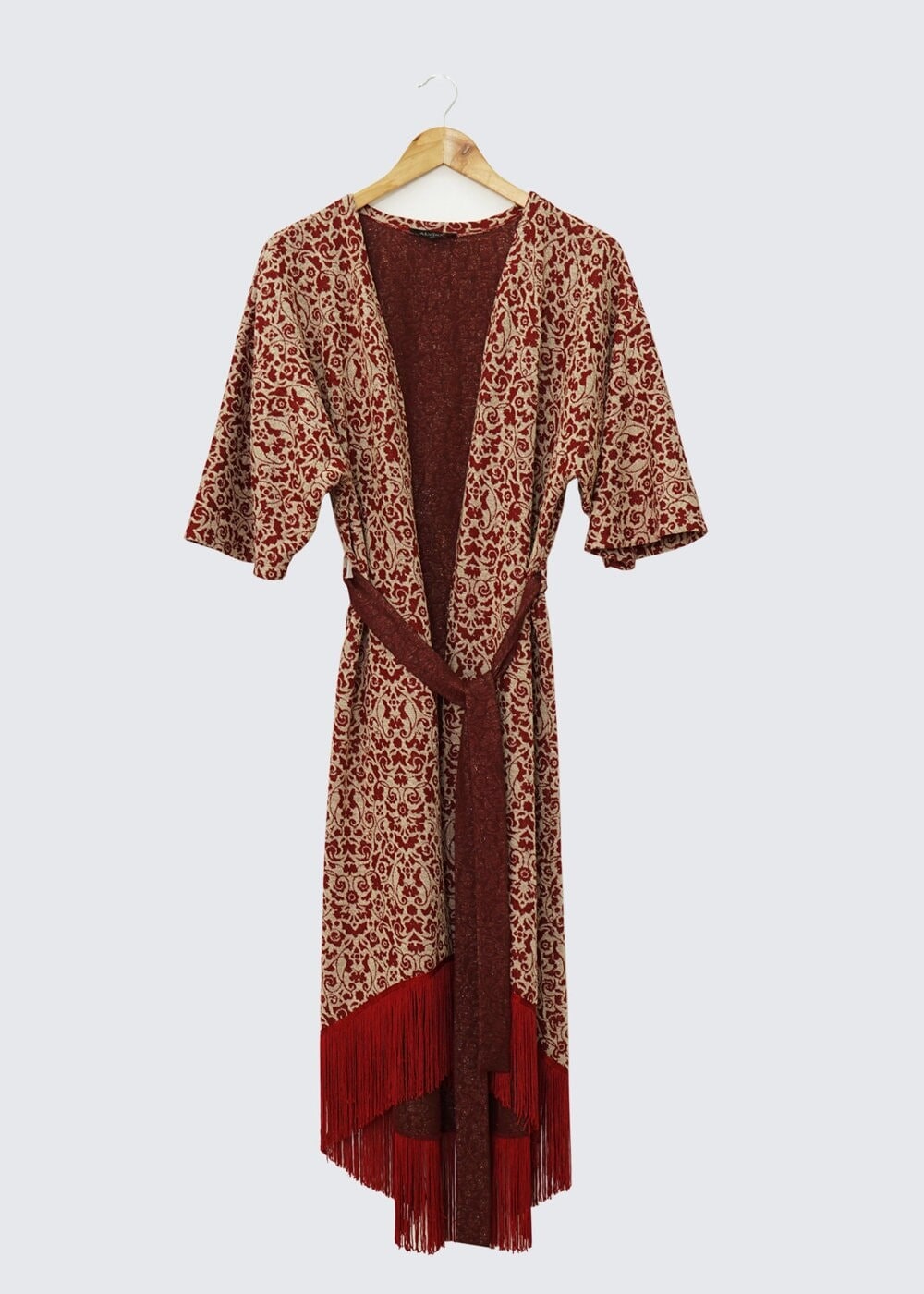 Tesettür giyim BORDO PÜSKÜL DETAYLI TUNİK 4556