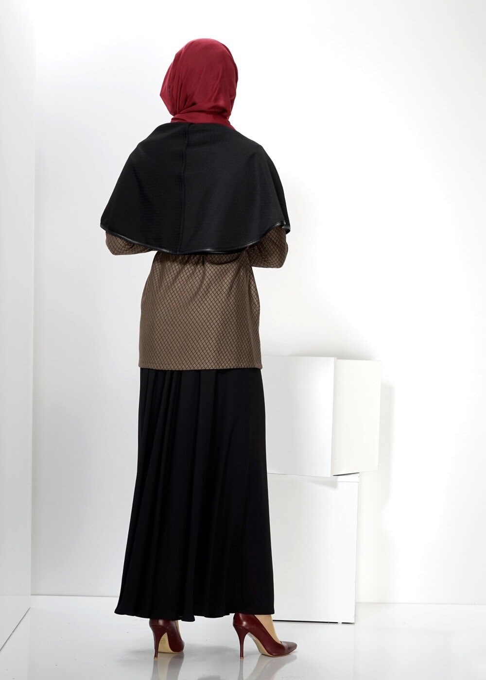 Tesettür giyim VİZON ŞAL YAKA TUNİK 4523-1